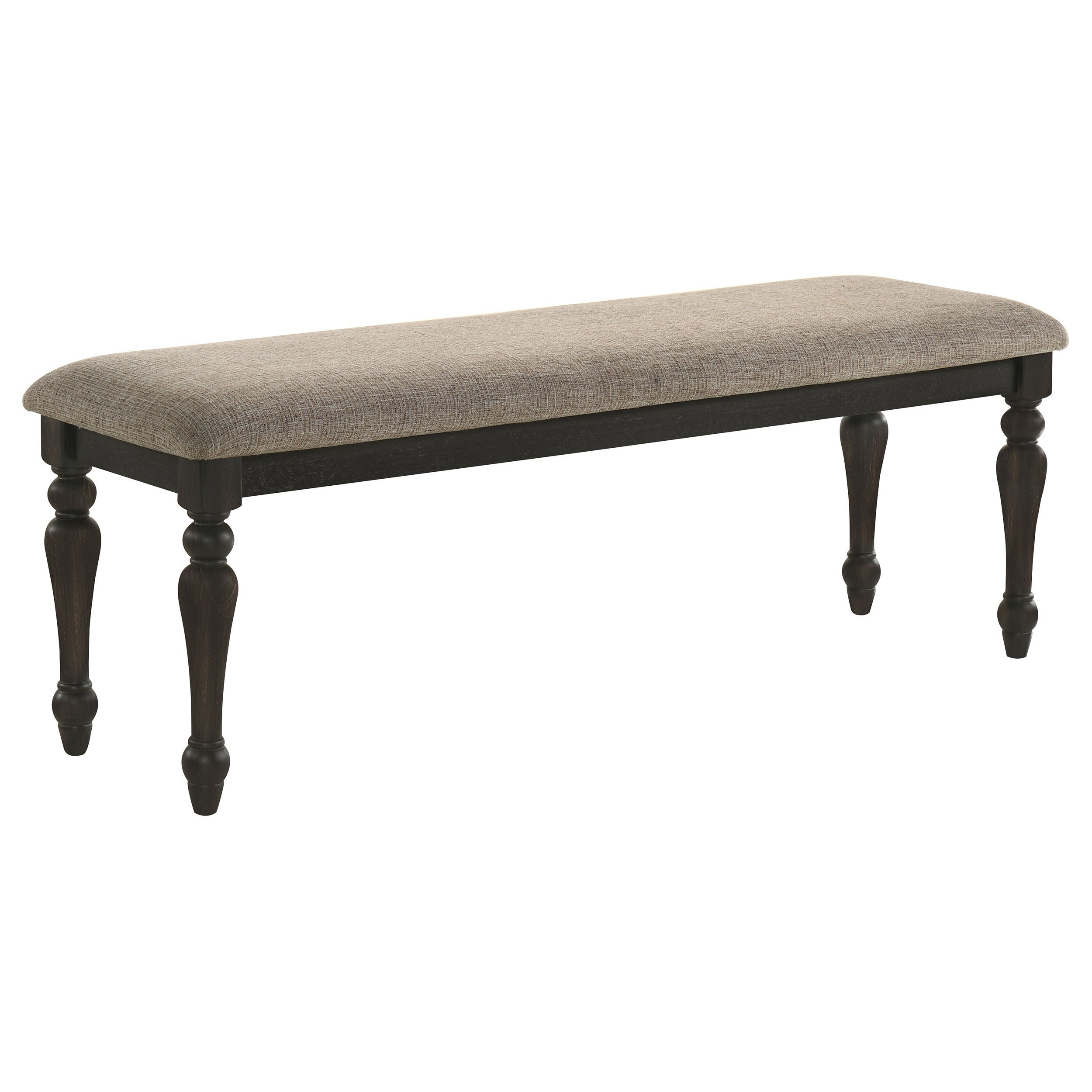 Bridget Fabric Upholstered Dining Bench Stone And Charcoal - MyWaynesHome #