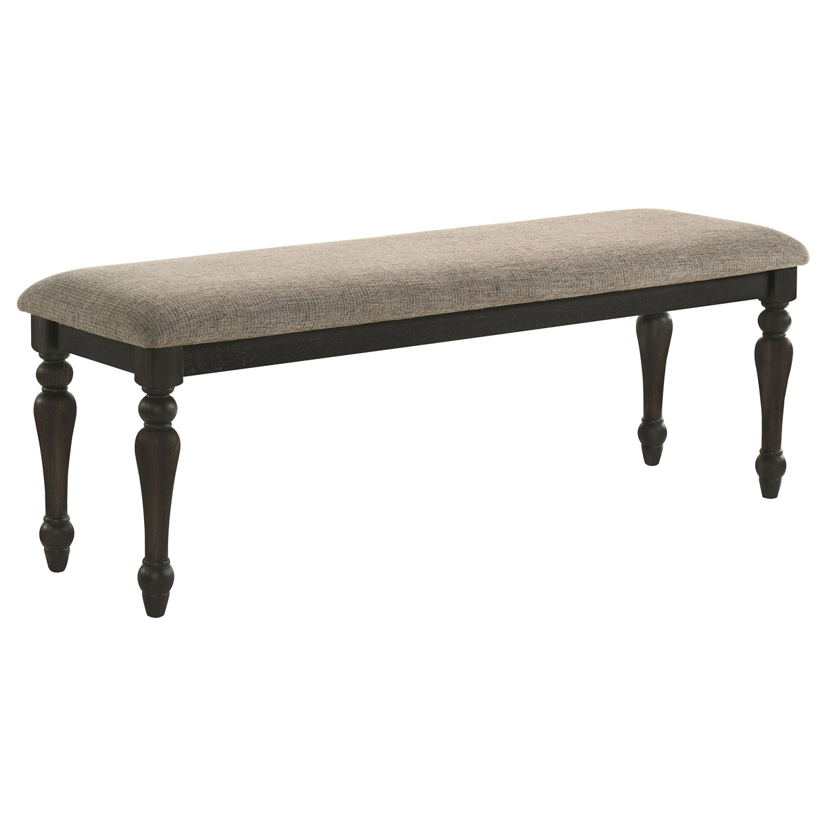 Bridget Fabric Upholstered Dining Bench Stone And Charcoal - MyWaynesHome #