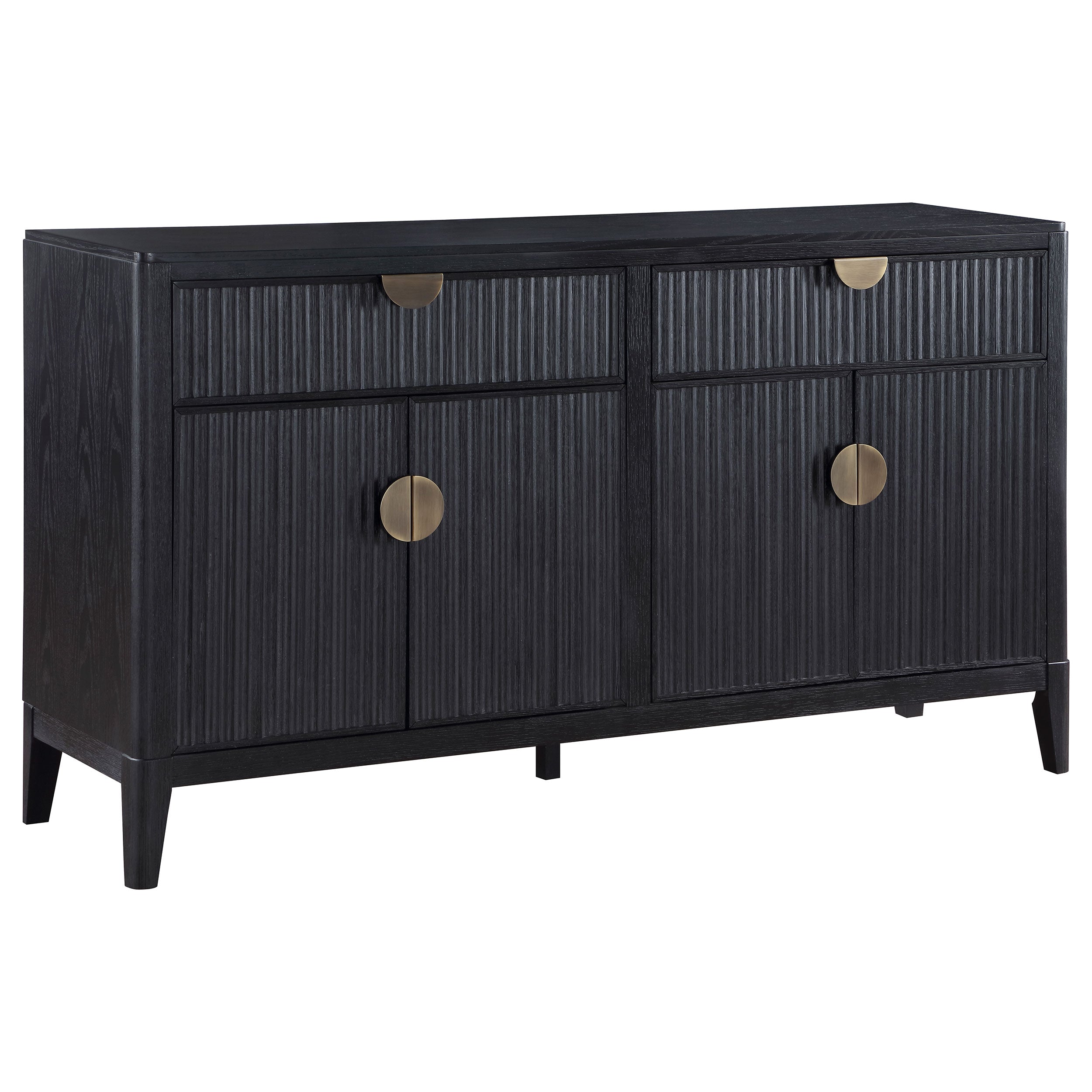 Brookmead 4-door Sideboard Buffet Storage Cabinet Black - MyWaynesHome #