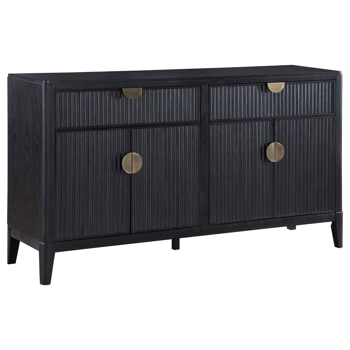 Brookmead 4-door Sideboard Buffet Storage Cabinet Black - MyWaynesHome #