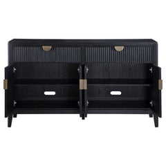 Brookmead 4-door Sideboard Buffet Storage Cabinet Black - MyWaynesHome #