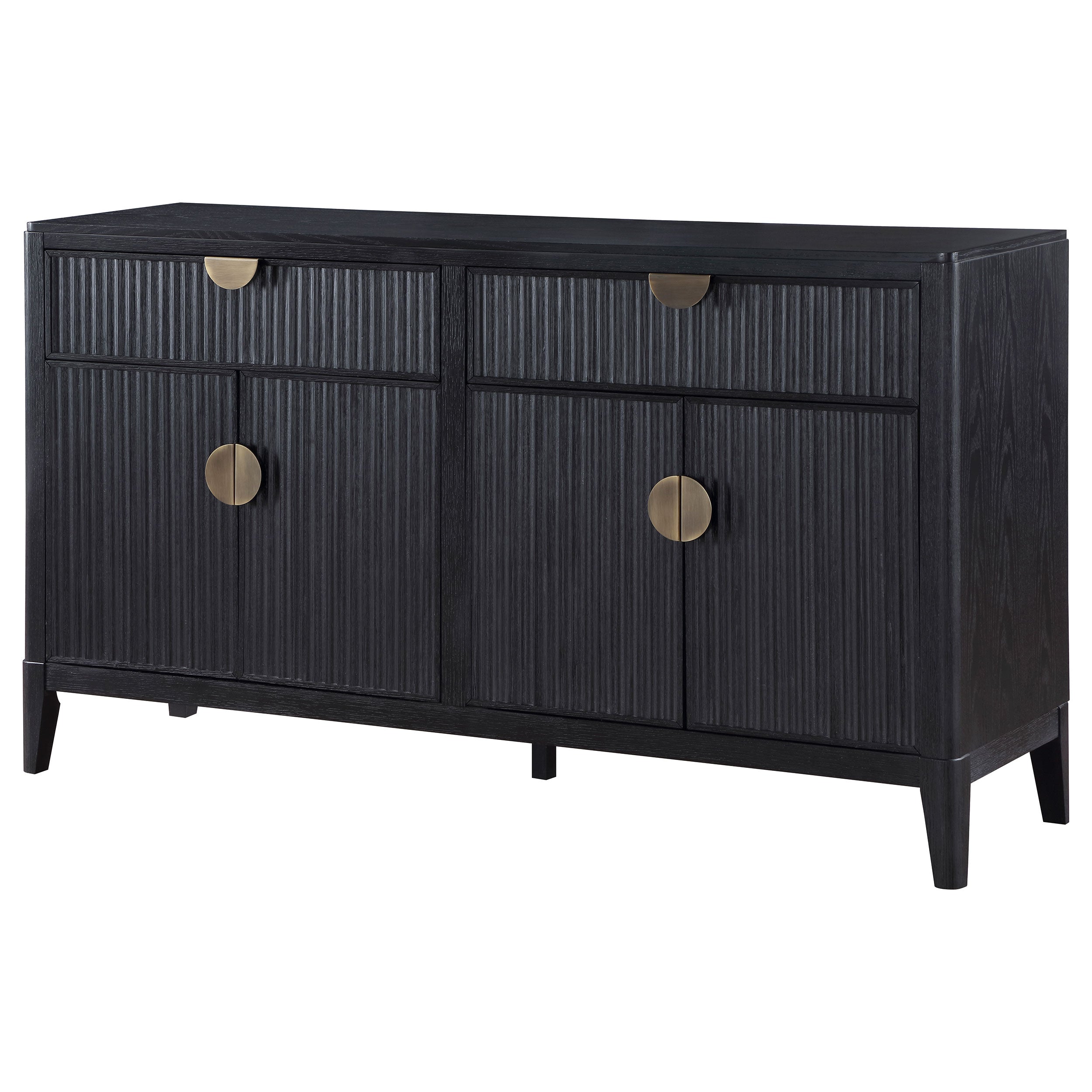 Brookmead 4-door Sideboard Buffet Storage Cabinet Black - MyWaynesHome #