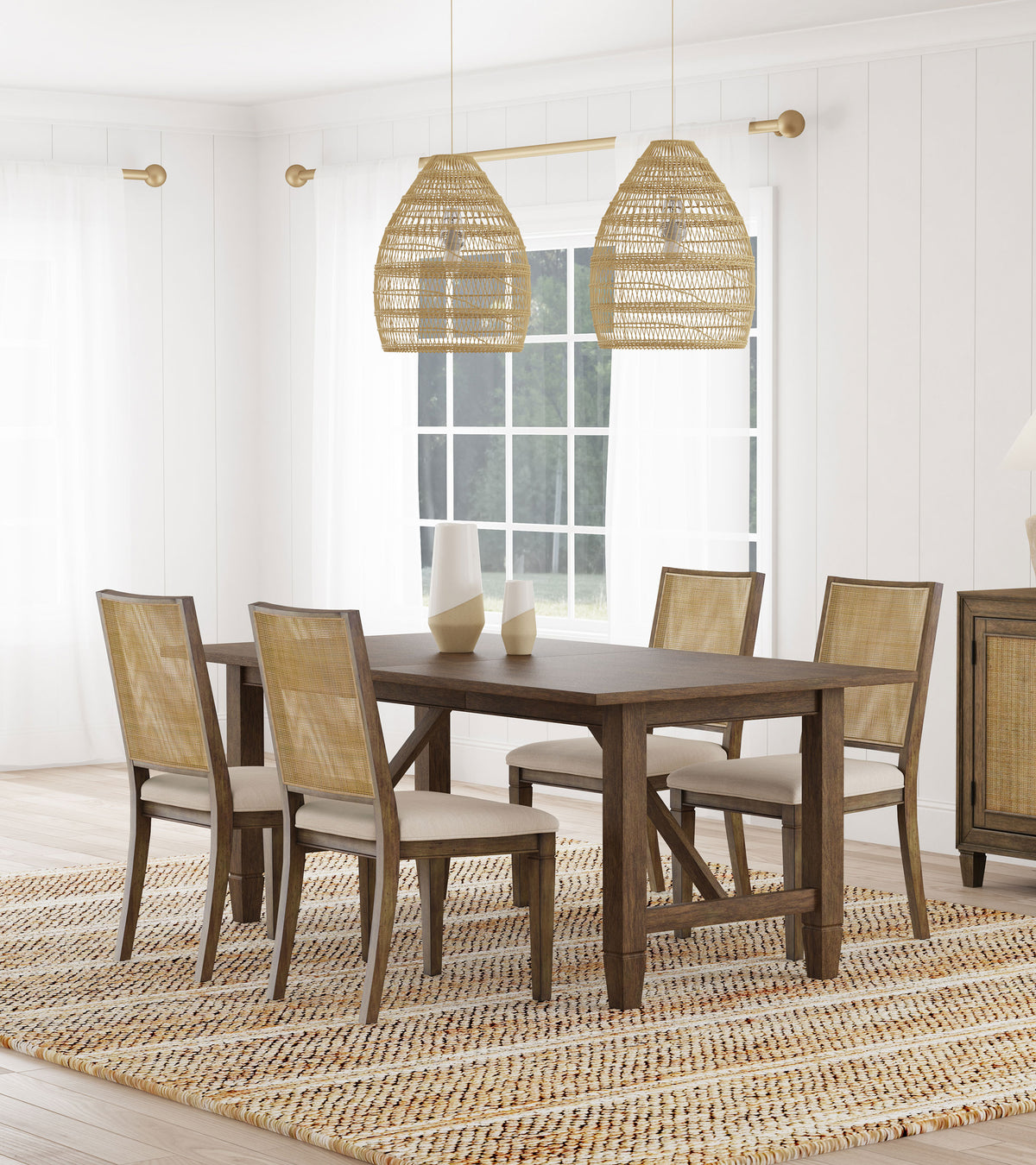 Matisse 5-piece Rectangular Dining Table Set Light Brown - MyWaynesHome #