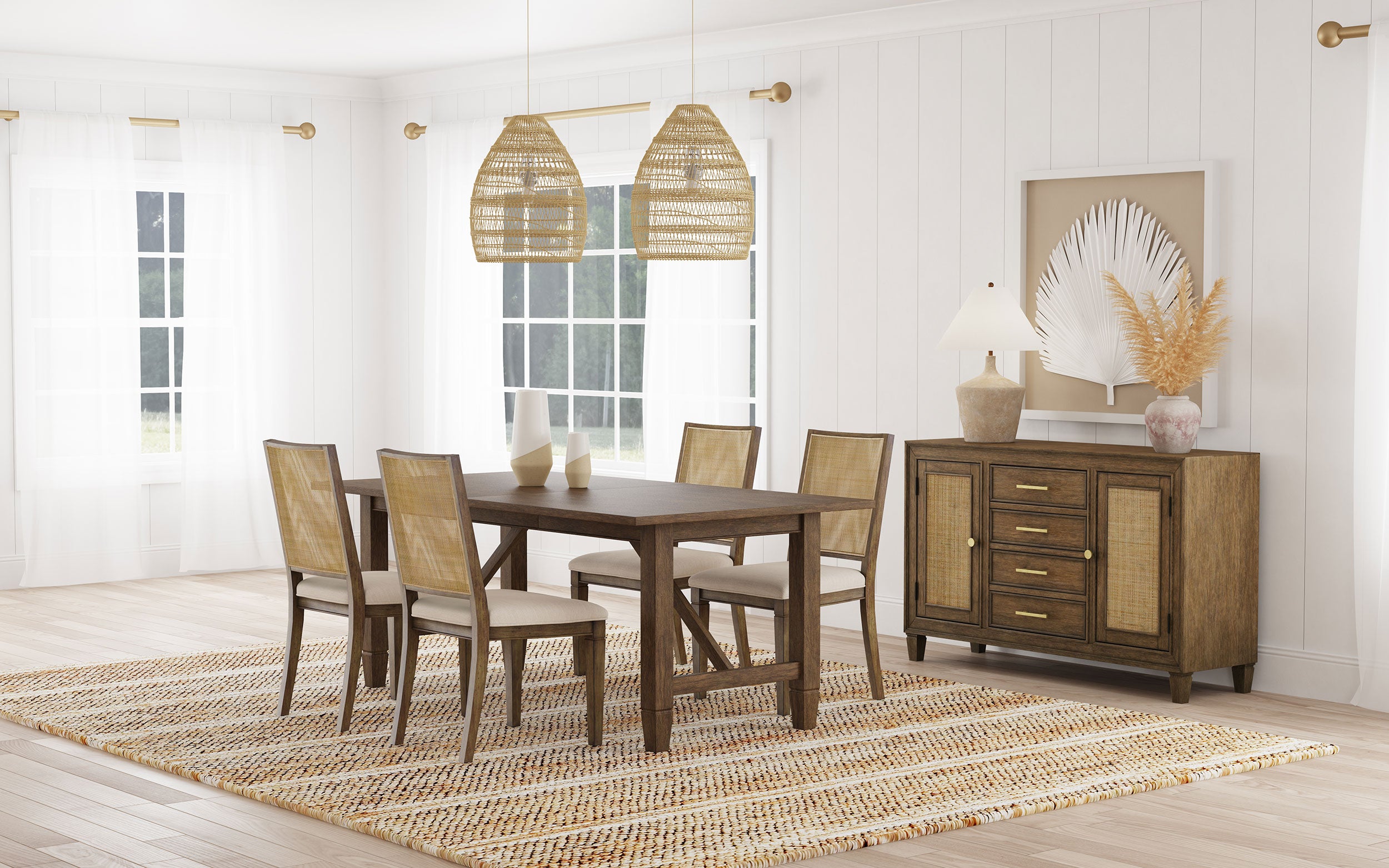 Matisse 4-drawer Sideboard Buffet Cabinet Light Brown - MyWaynesHome #