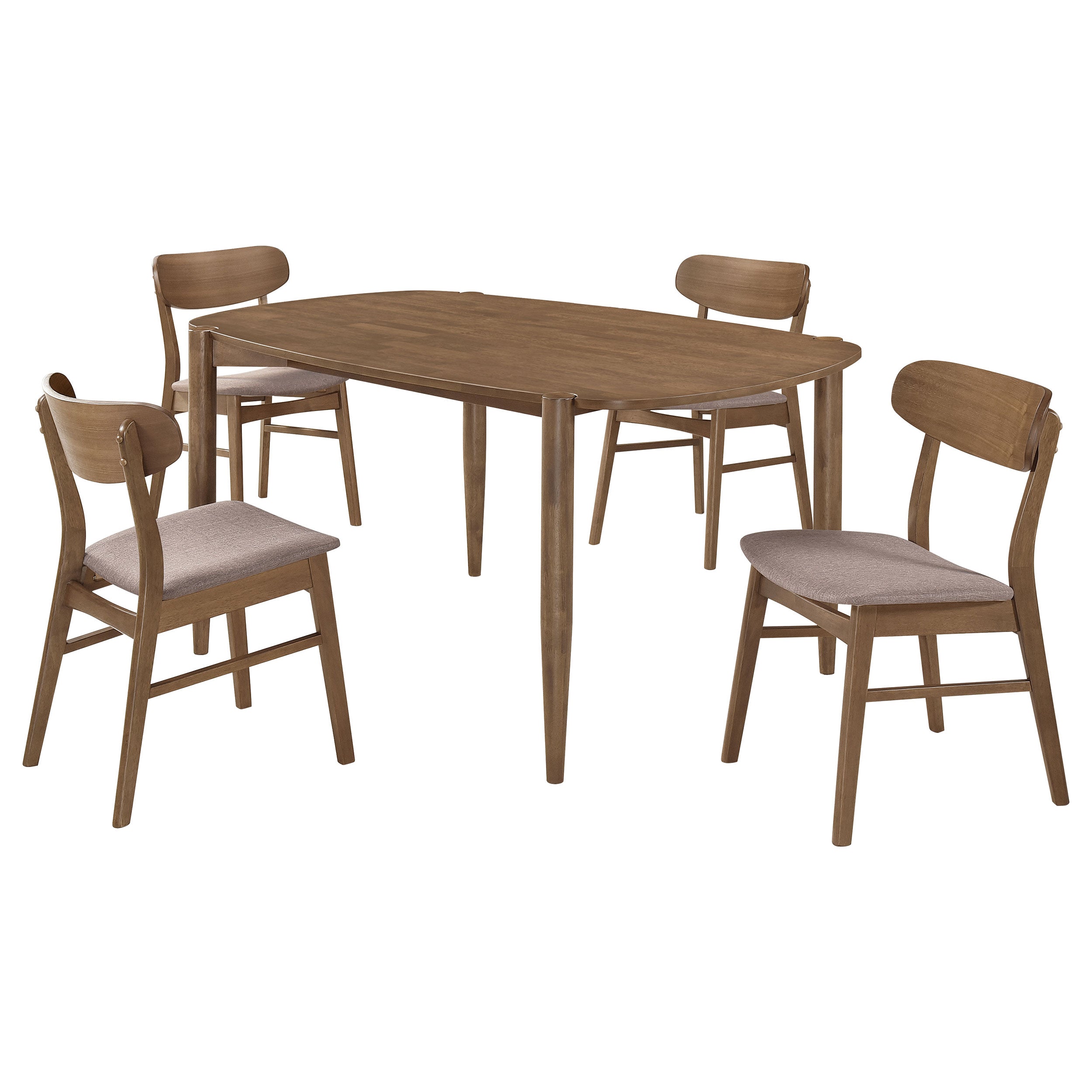 Dortch 5-piece Oval Solid Wood Dining Set Walnut - MyWaynesHome #