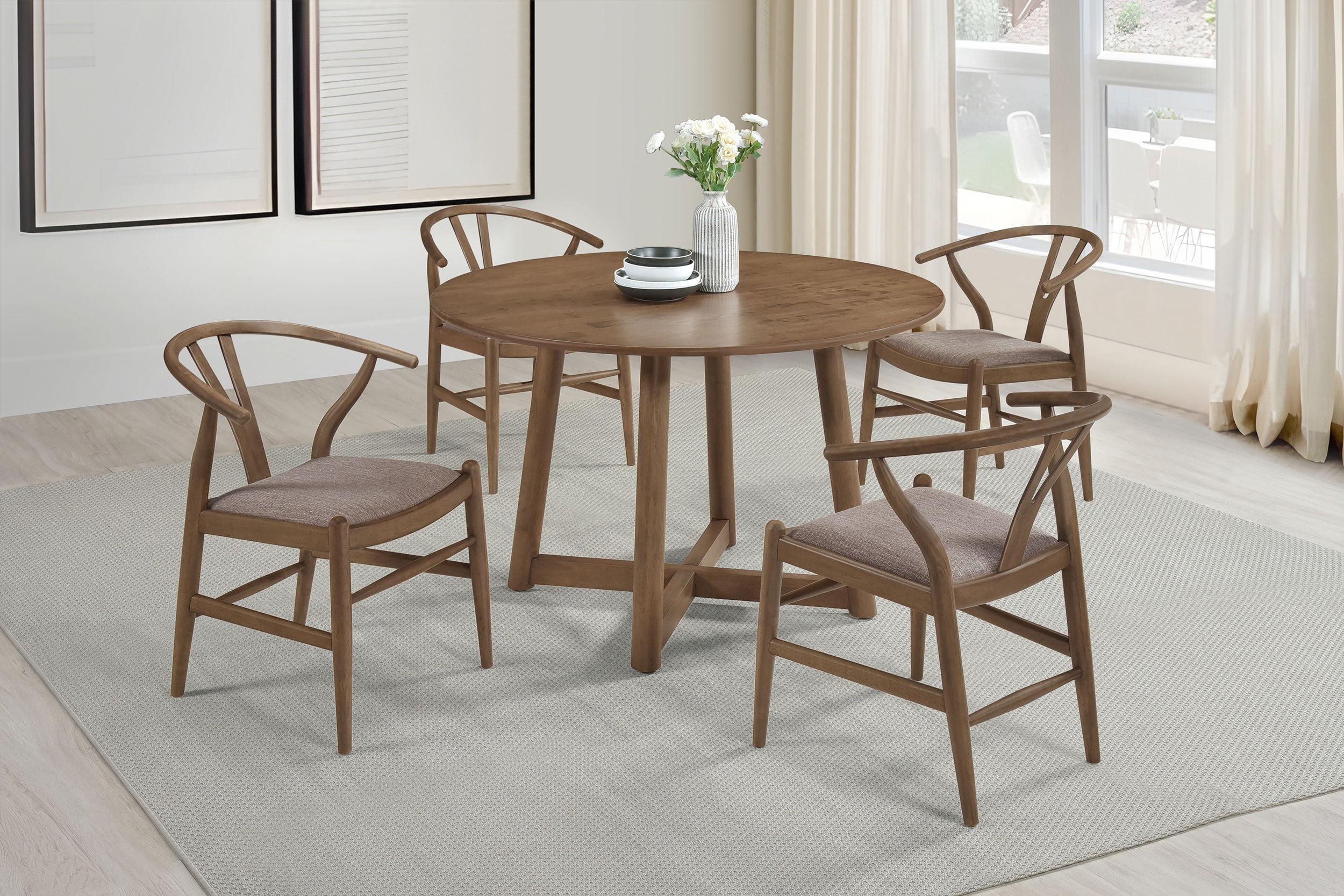 Dinah Wood Wishbone Dining Side Chair Walnut (set Of 2) - MyWaynesHome #