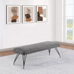 Dodson Fabric Upholstered Dining Bench Grey - MyWaynesHome #