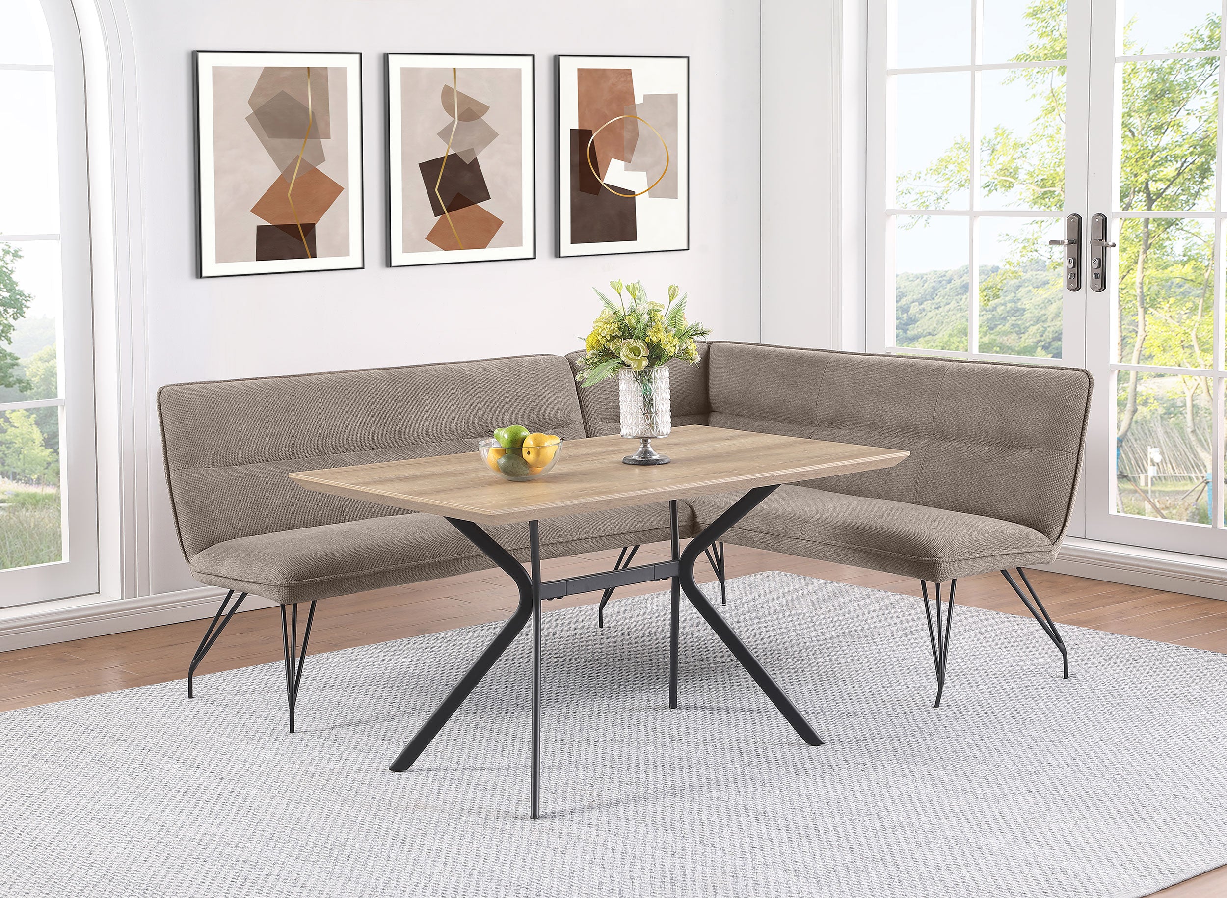 L bench kitchen table top