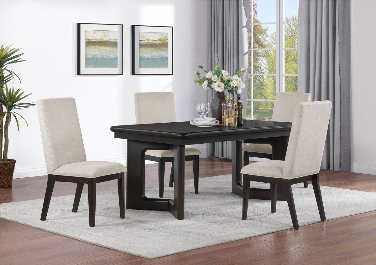 Hathaway 5-piece Rectangular Dining Table Set Acacia Brown - MyWaynesHome #