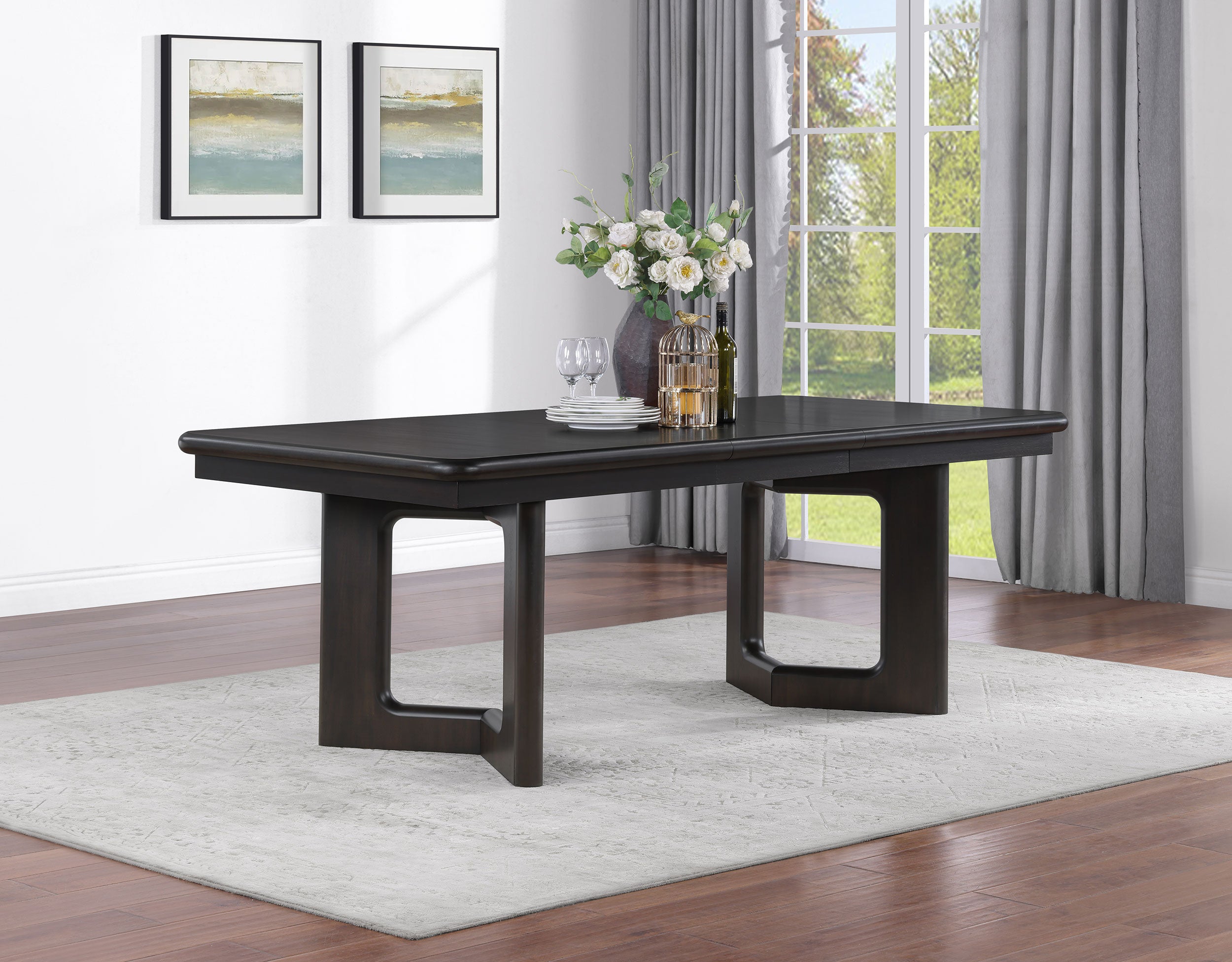 Hathaway 84-inch Extension Leaf Dining Table Acacia Brown - MyWaynesHome #