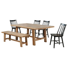 Middleton 6-piece Extension Leaf Dining Set Brown And Black
