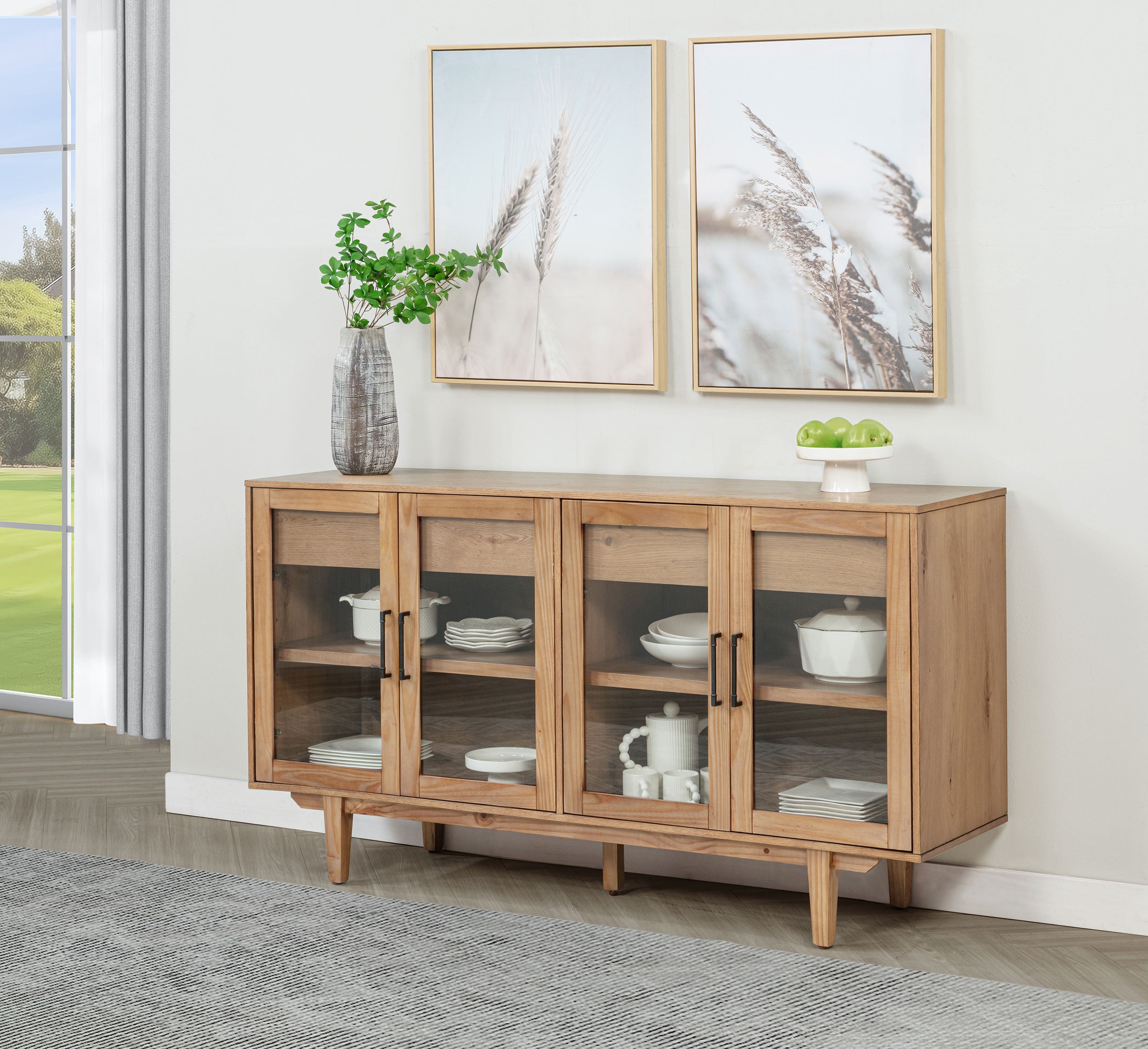 Middleton 4-door Sideboard Server With Dual Drawers Natural