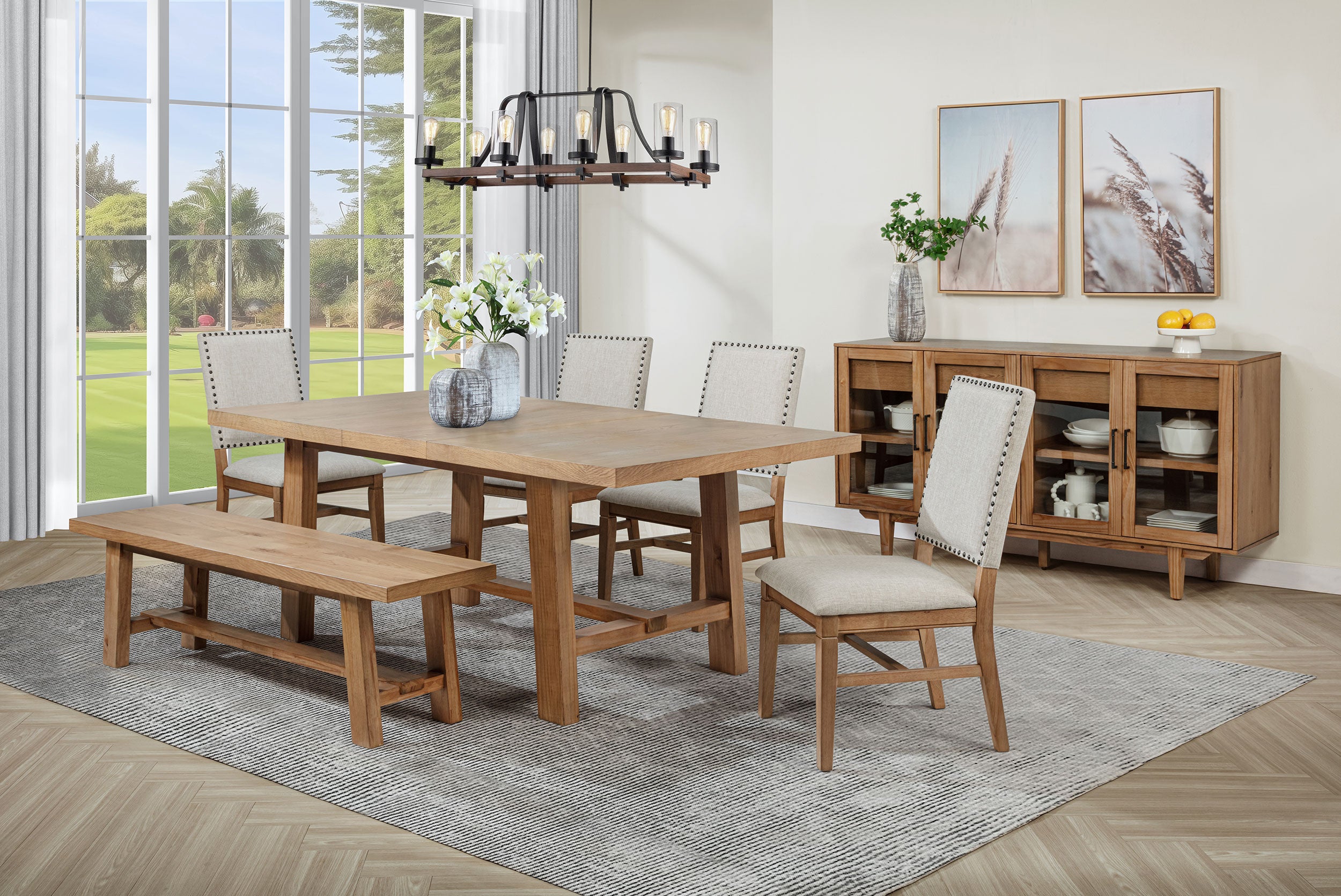 Middleton 4-door Sideboard Server With Dual Drawers Natural