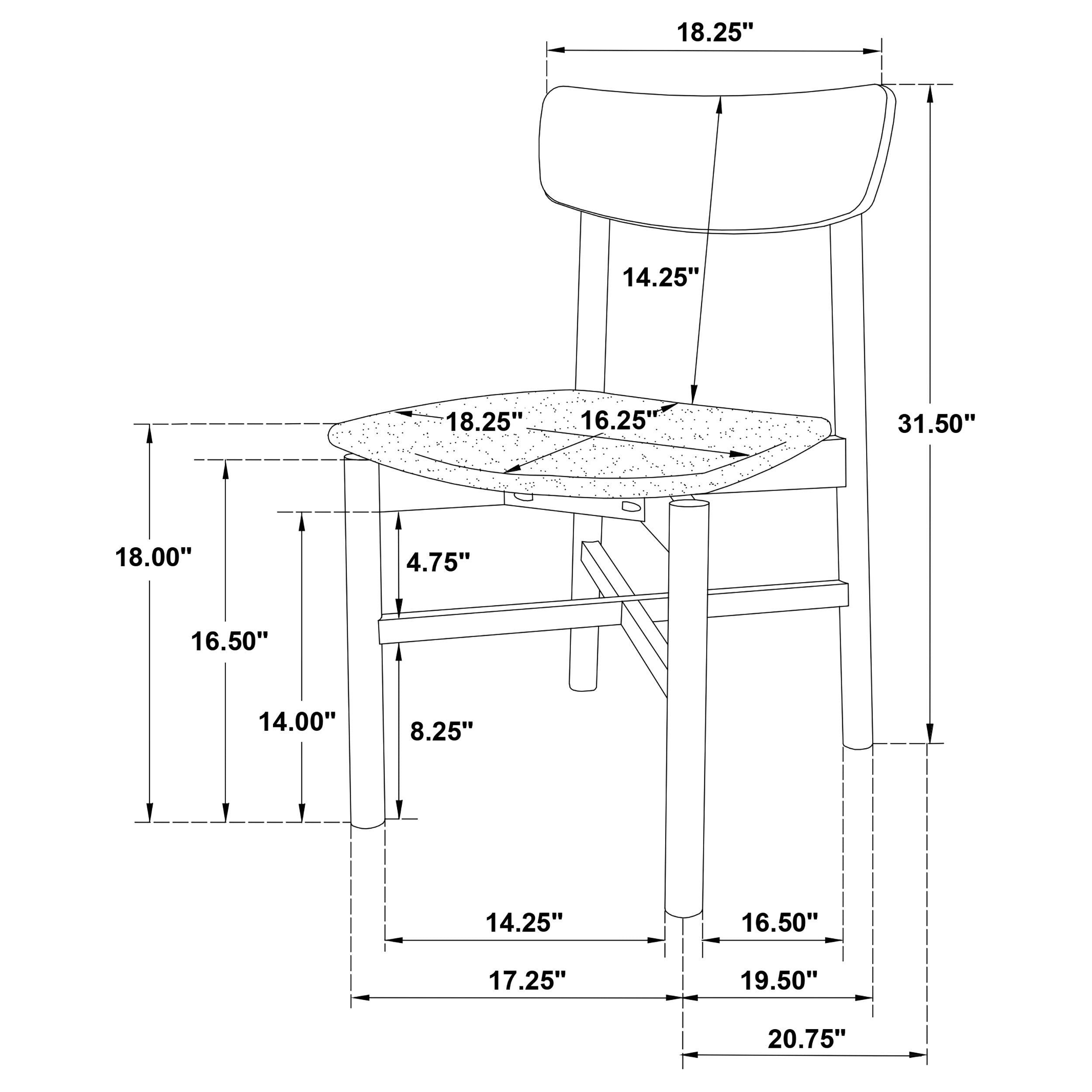 Parkridge Dining Side Chair Natural Walnut (set Of 2)