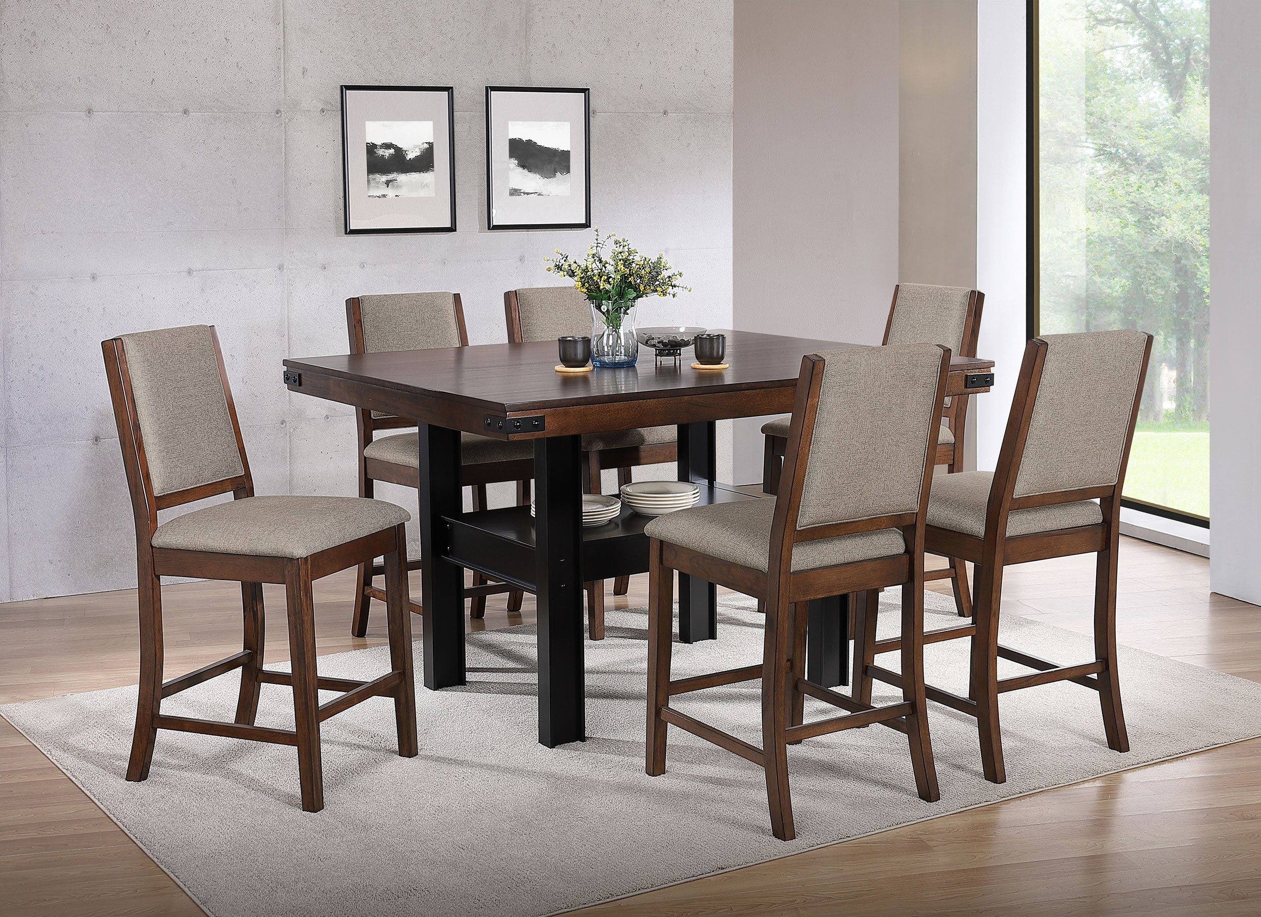 Patterson 7-piece Counter Height Dining Set Mango Oak - MyWaynesHome #