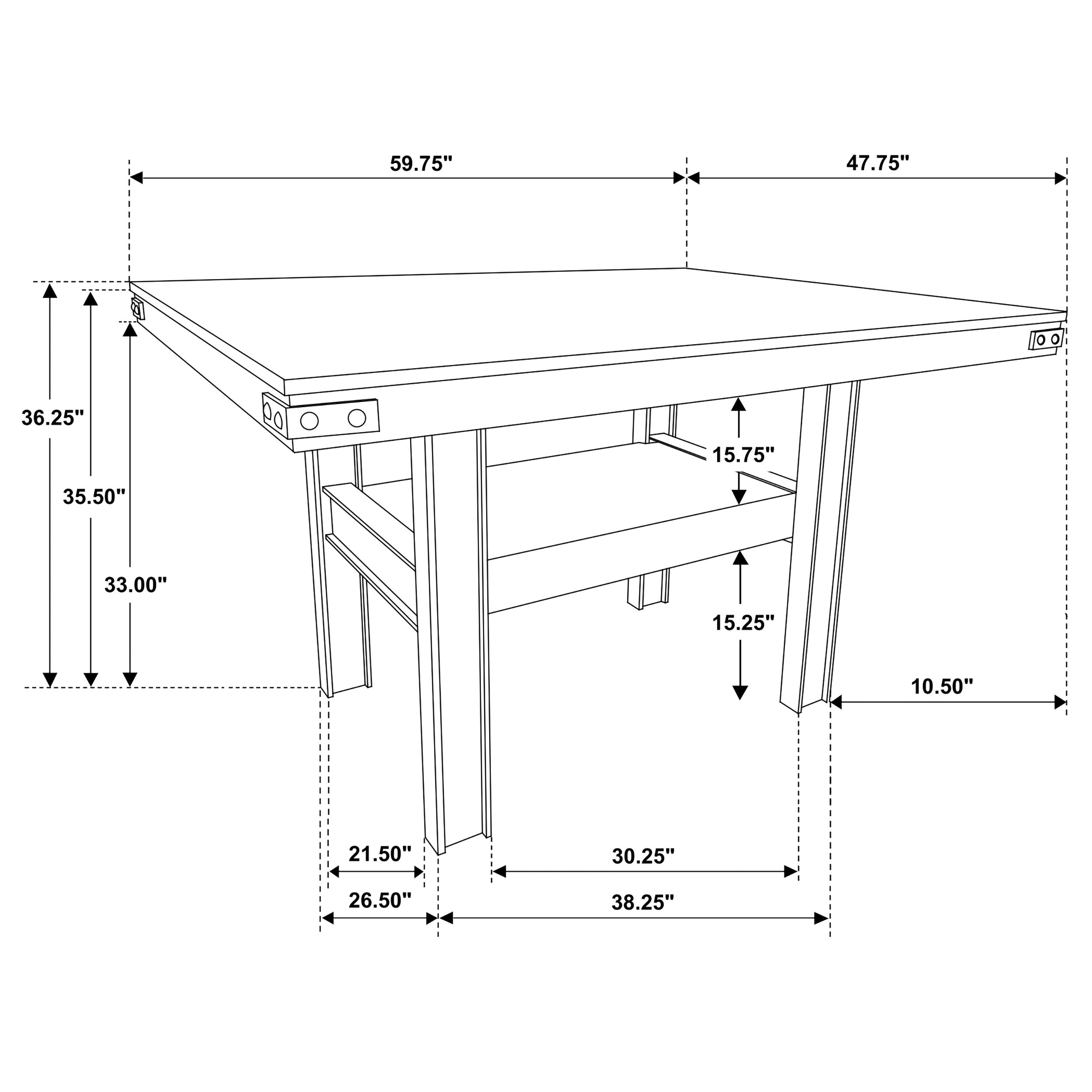 Patterson 60-inch Counter Height Dining Table Mango Oak - MyWaynesHome #