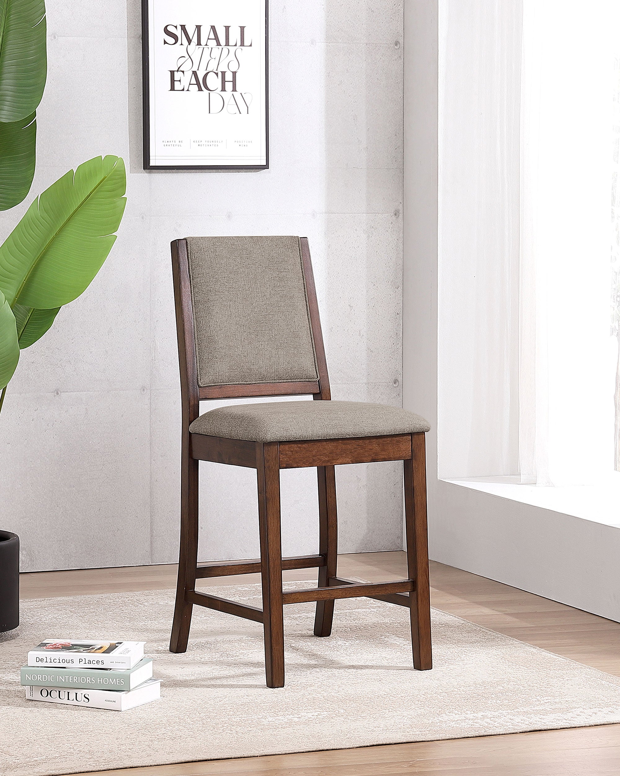 Patterson Upholstered Counter Chair Mango Oak (set Of 2) - MyWaynesHome #