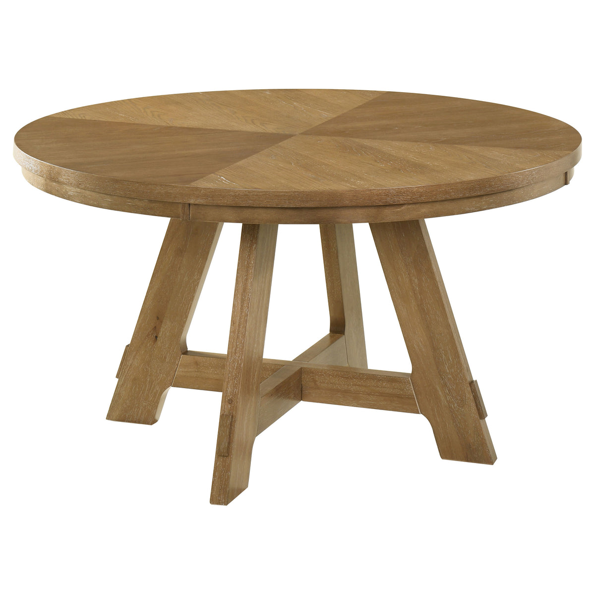 Danvers Round 54-inch Wood Dining Table Brown Oak - MyWaynesHome #