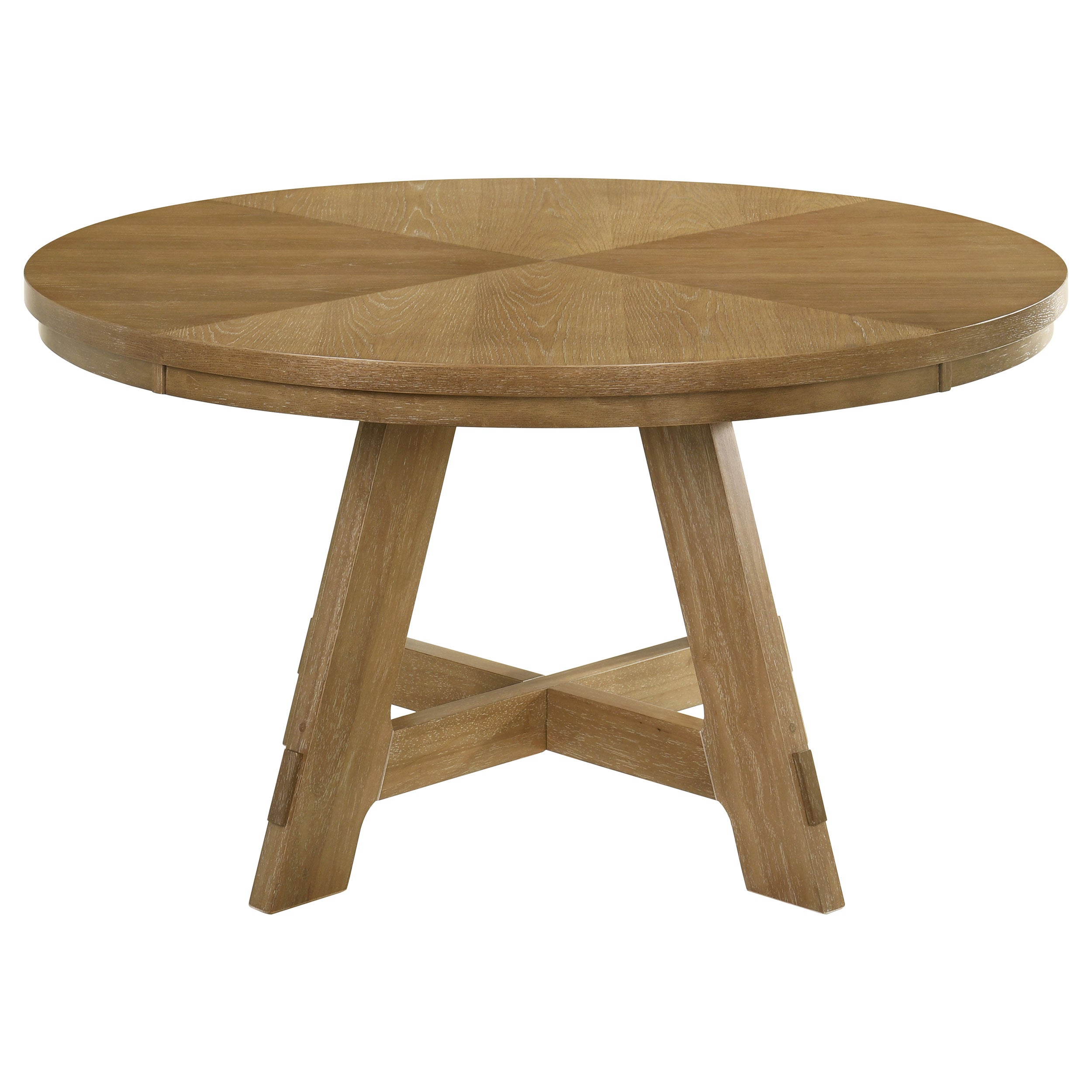 Danvers Round 54-inch Wood Dining Table Brown Oak - MyWaynesHome #