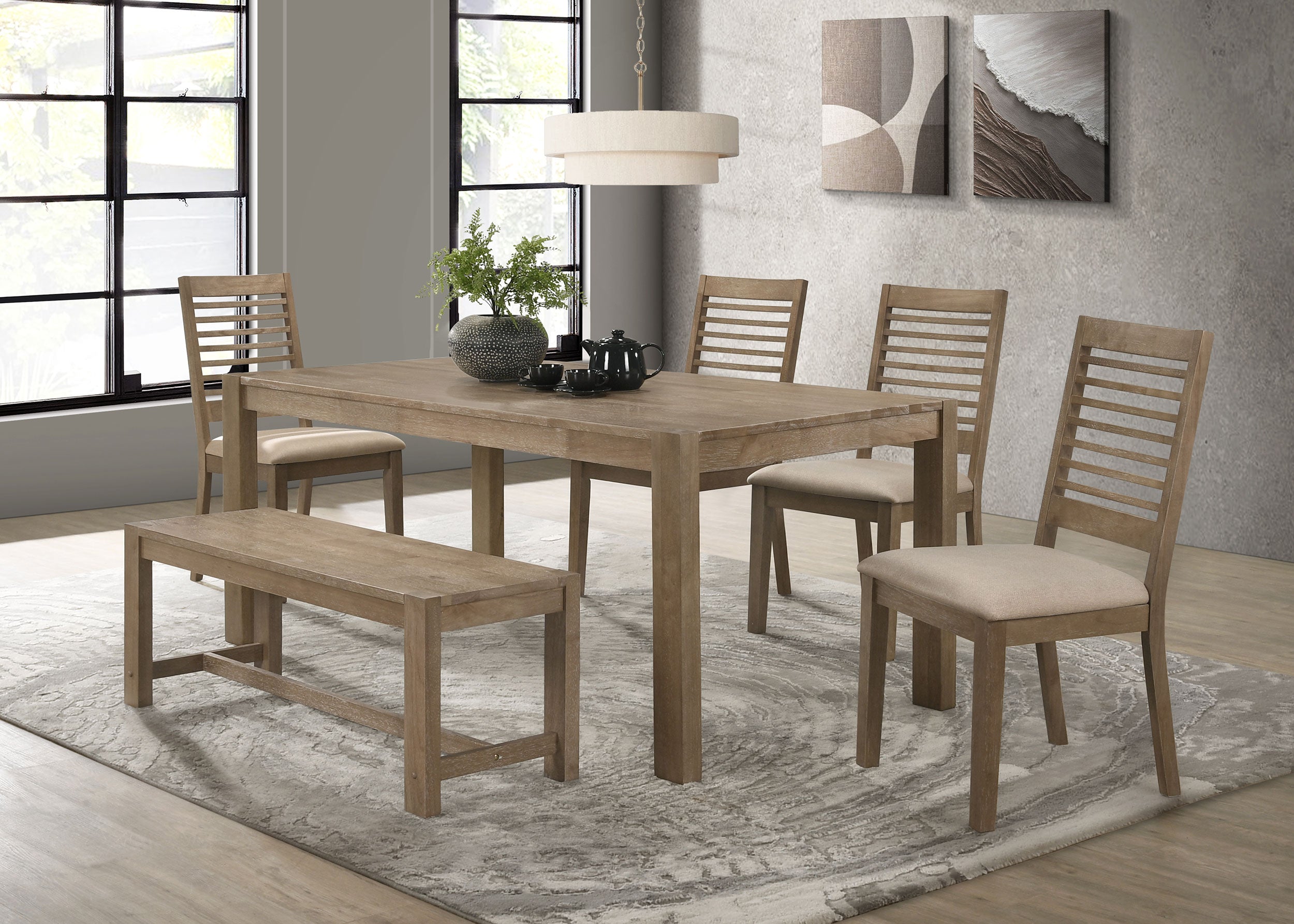 Scottsdale 71-inch Solid Wood Dining Table Washed Brown - MyWaynesHome #