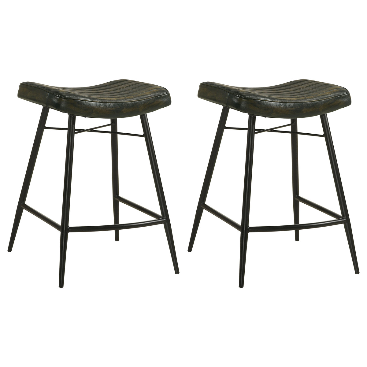 Bayu Leather Upholstered Counter Stool Espresso (set Of 2)