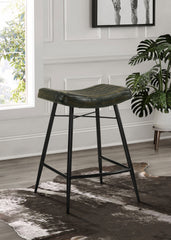 Bayu Leather Upholstered Counter Stool Espresso (set Of 2)