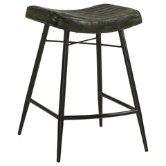 Bayu Leather Upholstered Counter Stool Espresso (set Of 2)