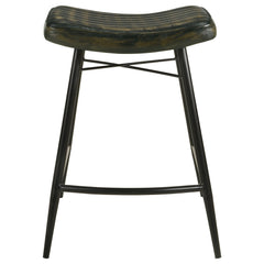 Bayu Leather Upholstered Counter Stool Espresso (set Of 2)