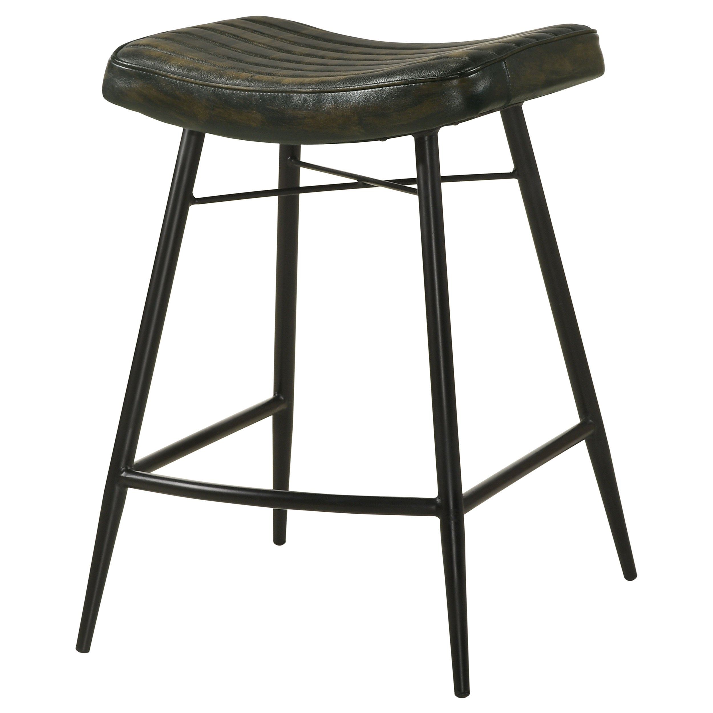 Bayu Leather Upholstered Counter Stool Espresso (set Of 2)