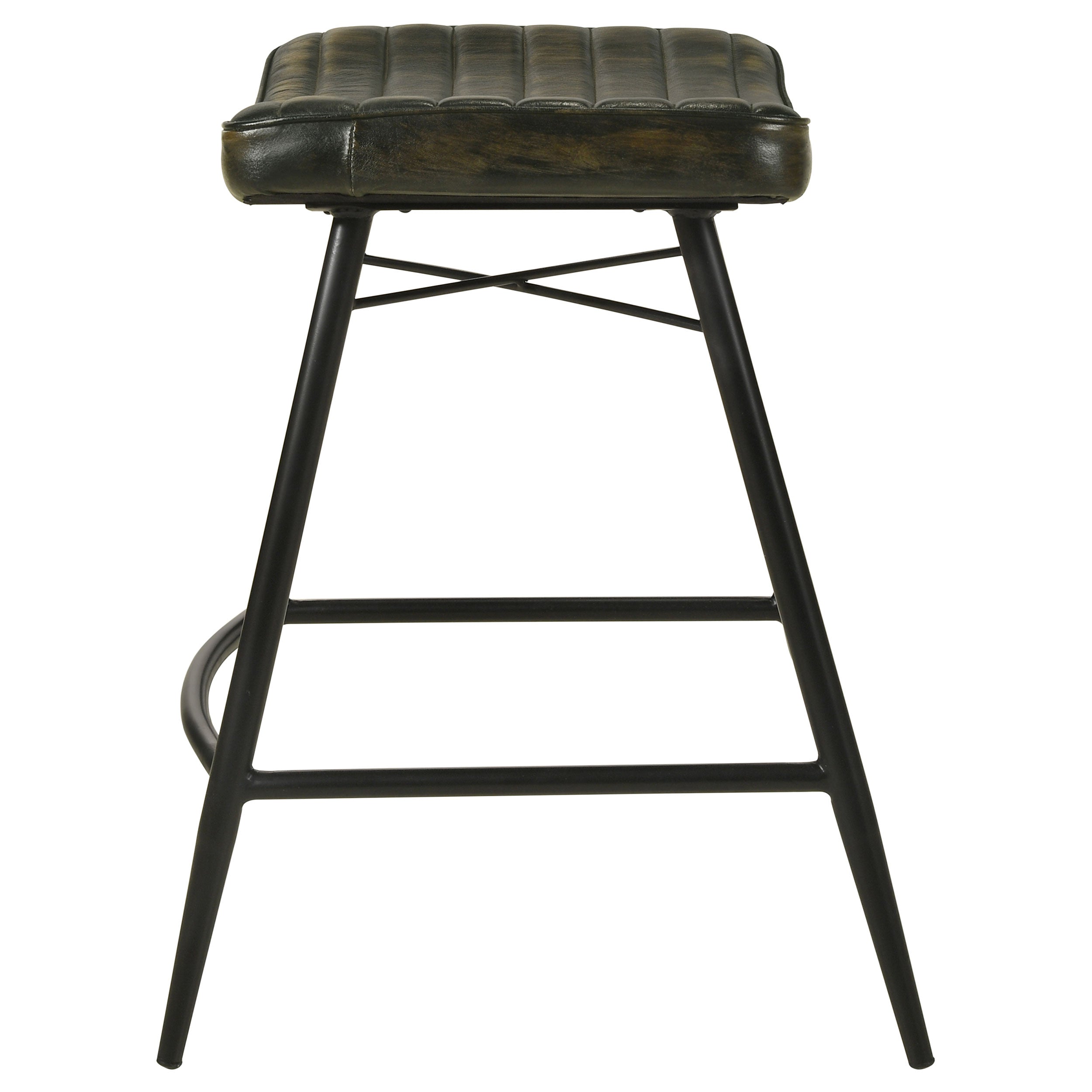 Bayu Leather Upholstered Counter Stool Espresso (set Of 2)