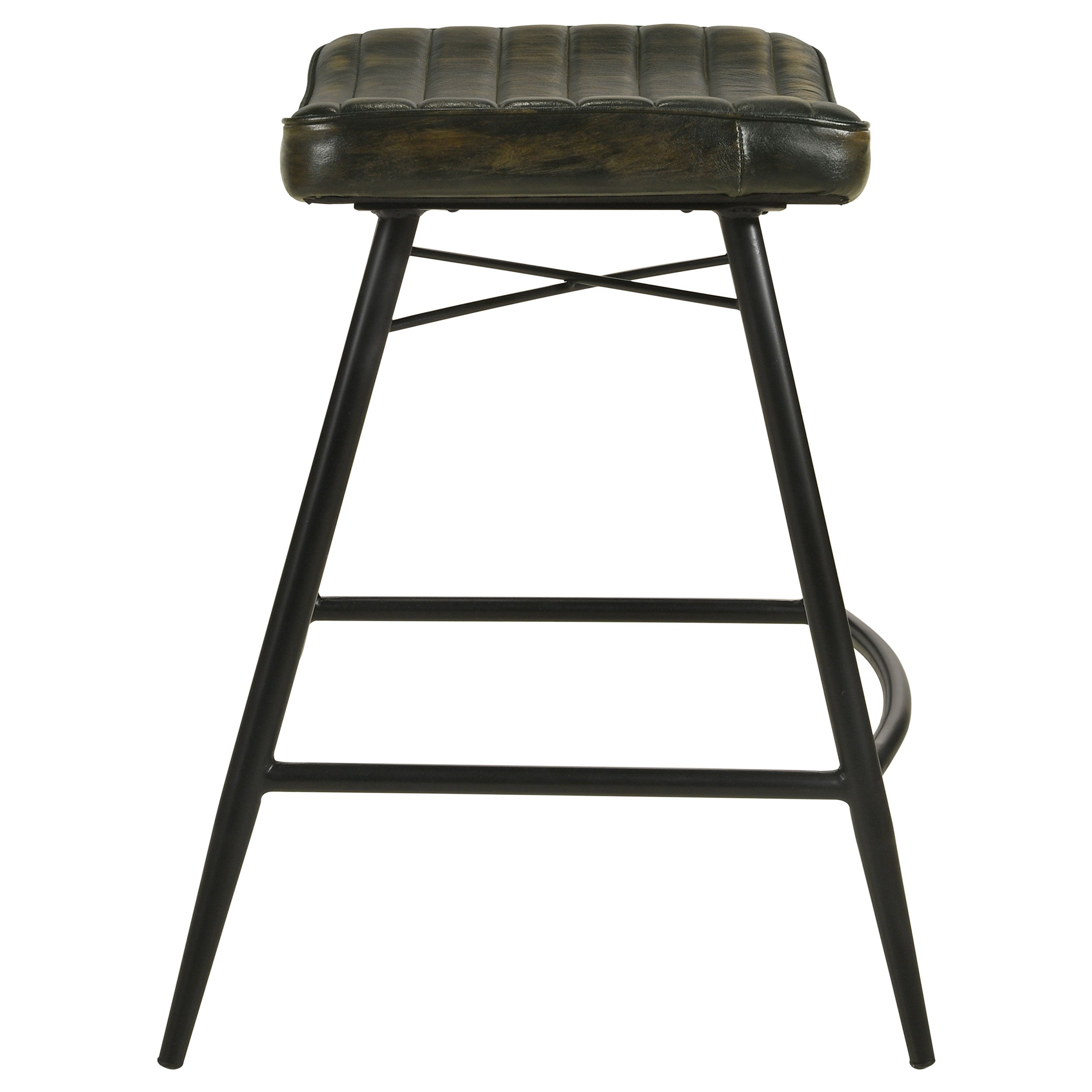 Bayu Leather Upholstered Counter Stool Espresso (set Of 2)
