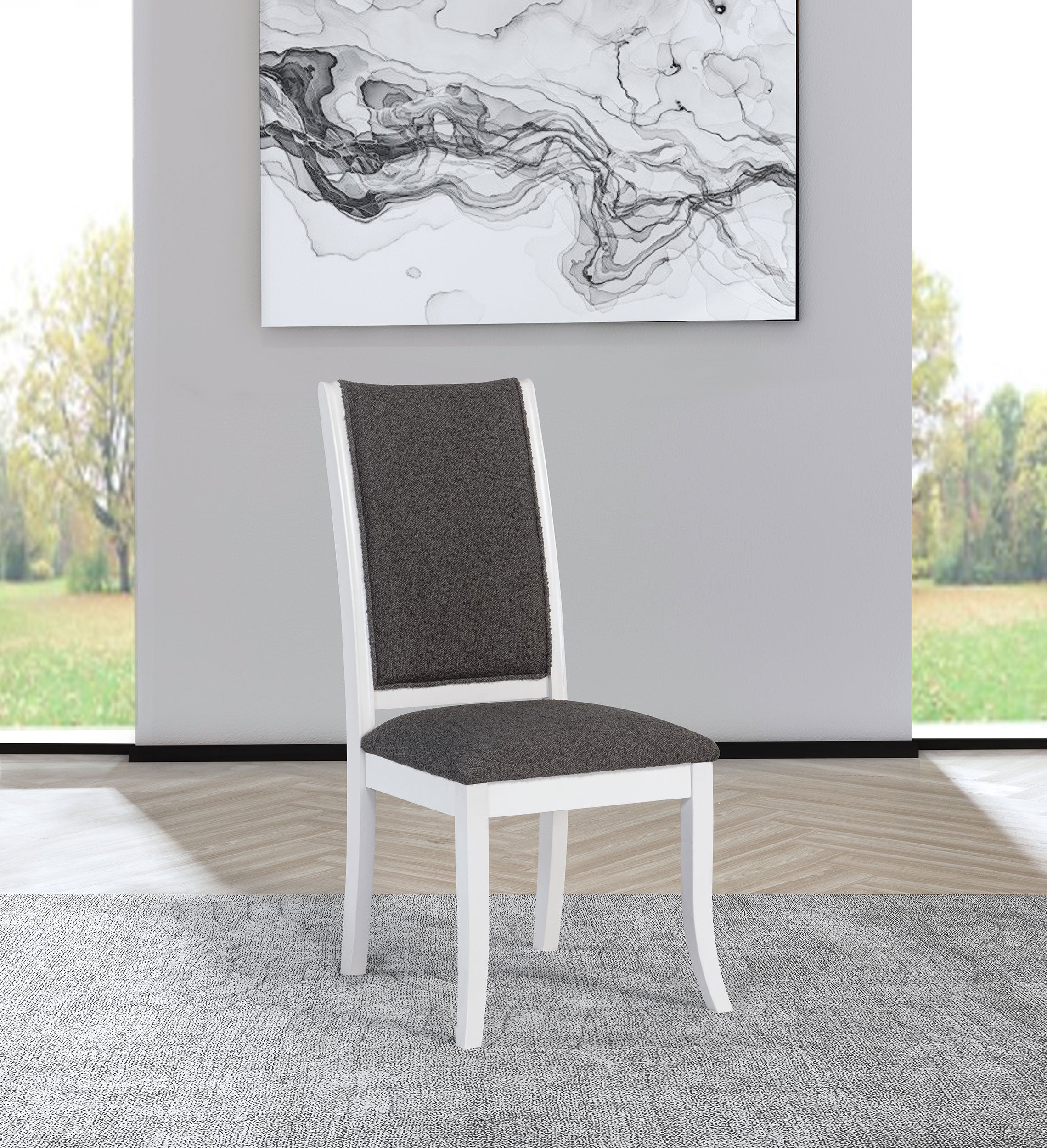 Judd Upholstered Dining Side Chair Pearl White (set Of 2)