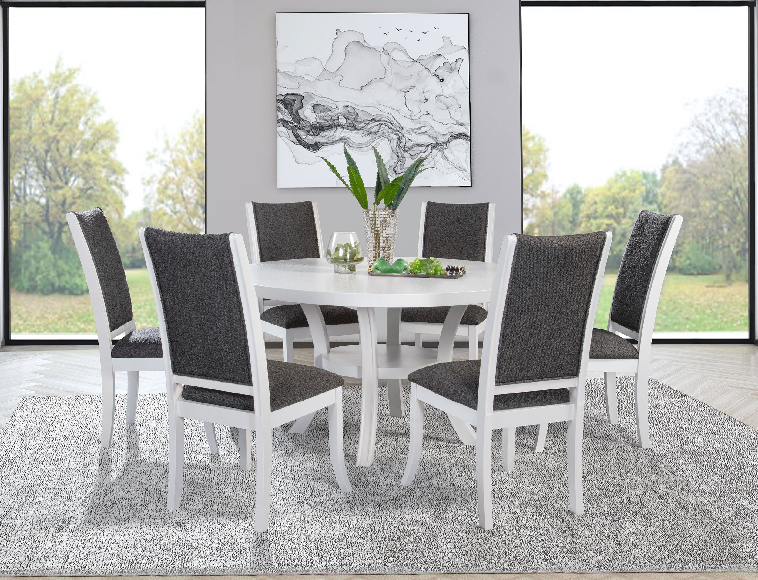 Judd Upholstered Dining Side Chair Pearl White (set Of 2)