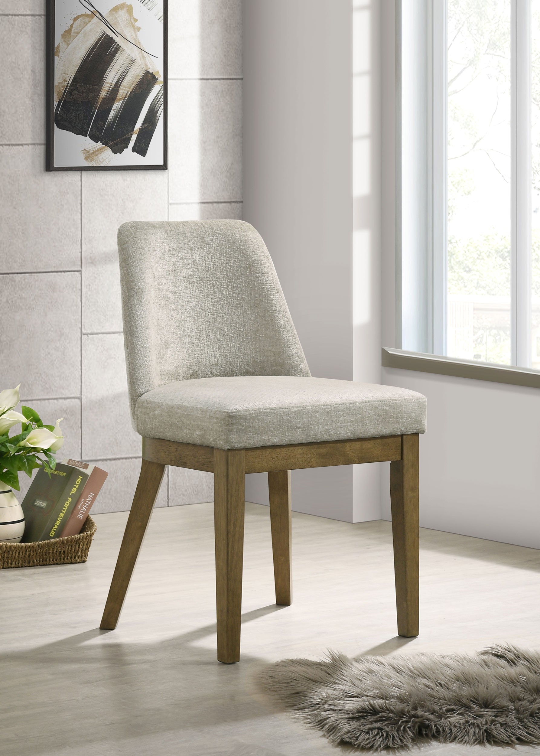 Castlewood Upholstered Side Chair Light Tan (set Of 2)