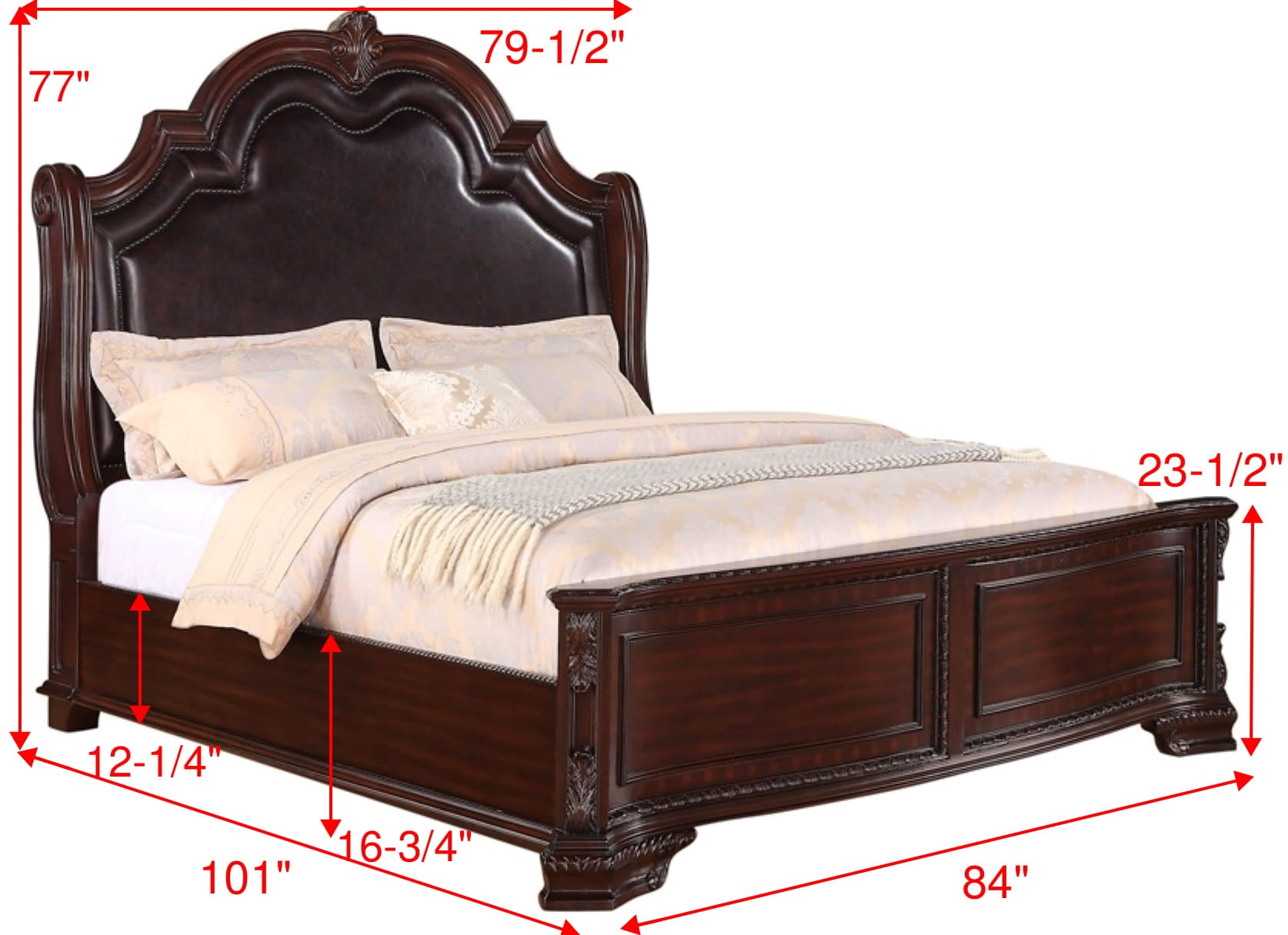 Sheffield Rich Brown King Upholstered Panel Bed - MyWaynesHome #