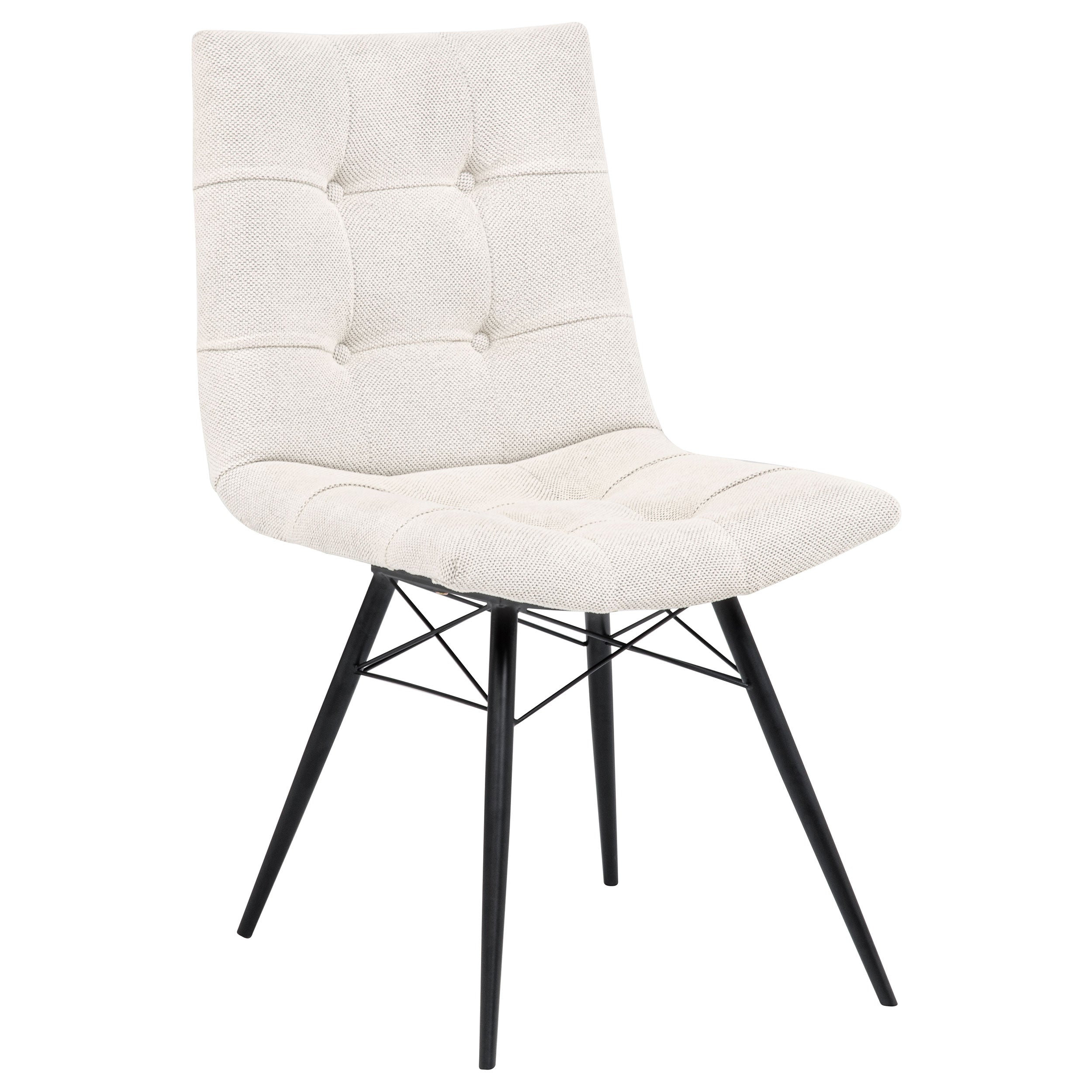 Aiken Fabric Upholstered Dining Side Chair Saddle Stone White (set Of 4)