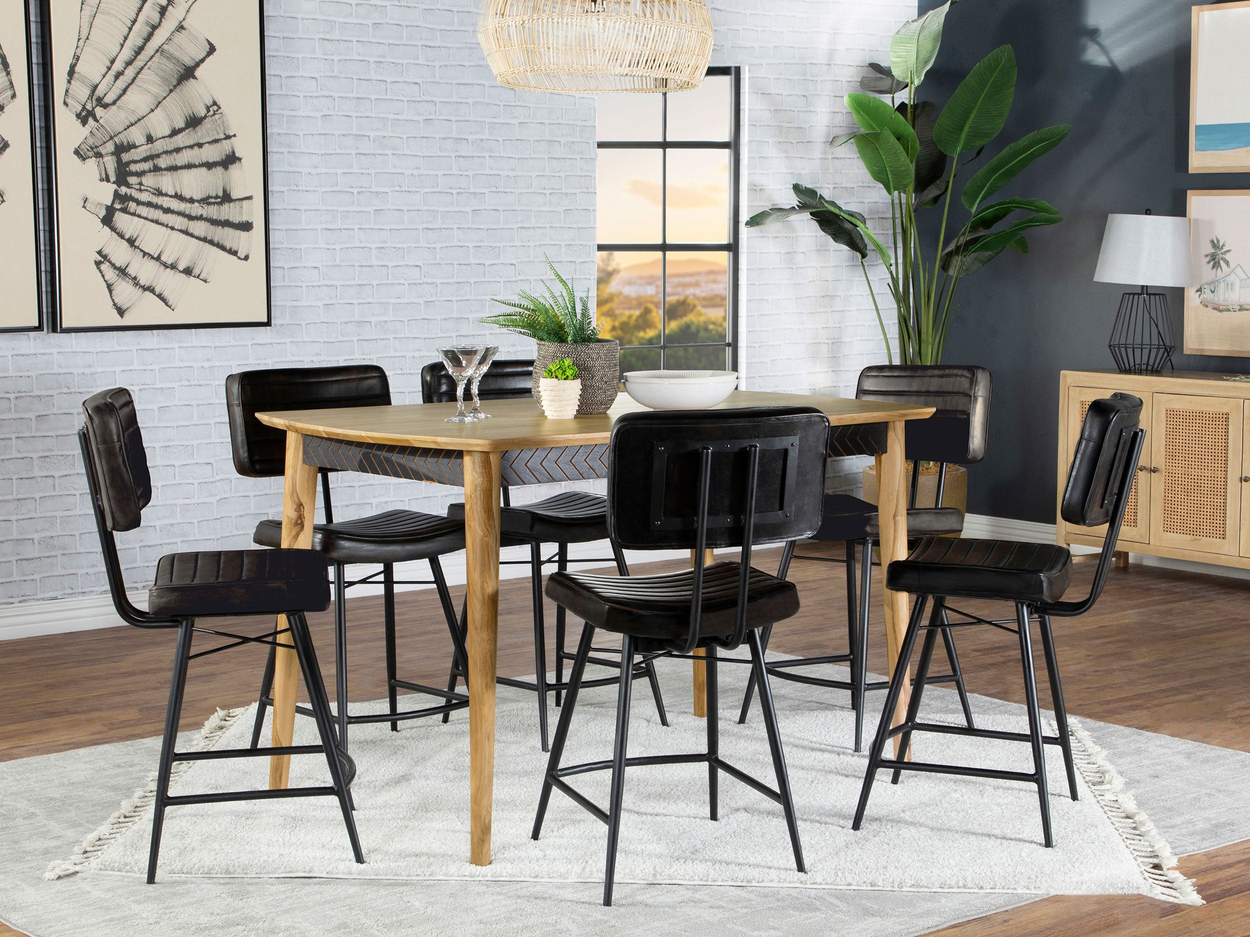 Partridge 7-piece Counter Dining Set Sheesham And Espresso - MyWaynesHome #