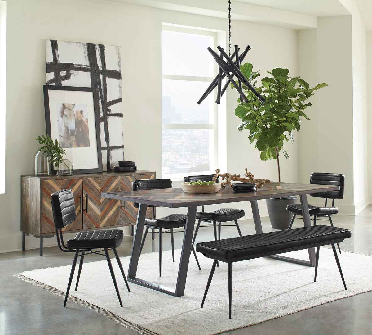 Misty 6-piece Rectangular Dining Set Sheesham And Espresso - MyWaynesHome #