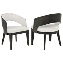 Leandro Upholstered Dining Arm Chair Cream (set Of 2)