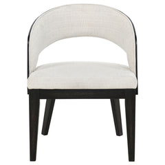 Leandro Upholstered Dining Arm Chair Cream (set Of 2)