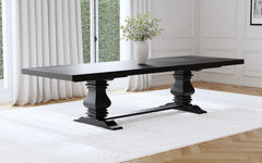 Florence 126-inch Extension Dining Table Distressed Black - MyWaynesHome #