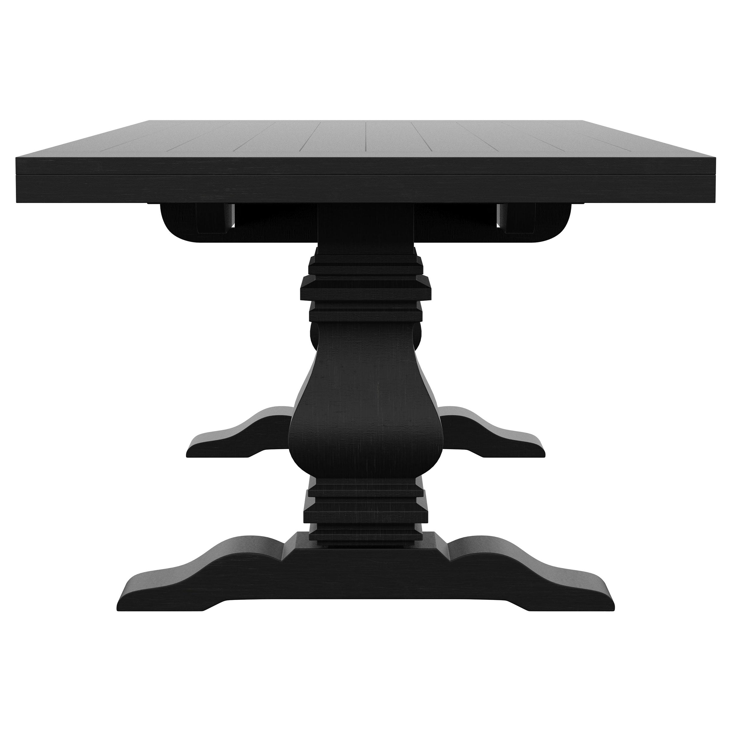 Florence 126-inch Extension Dining Table Distressed Black - MyWaynesHome #