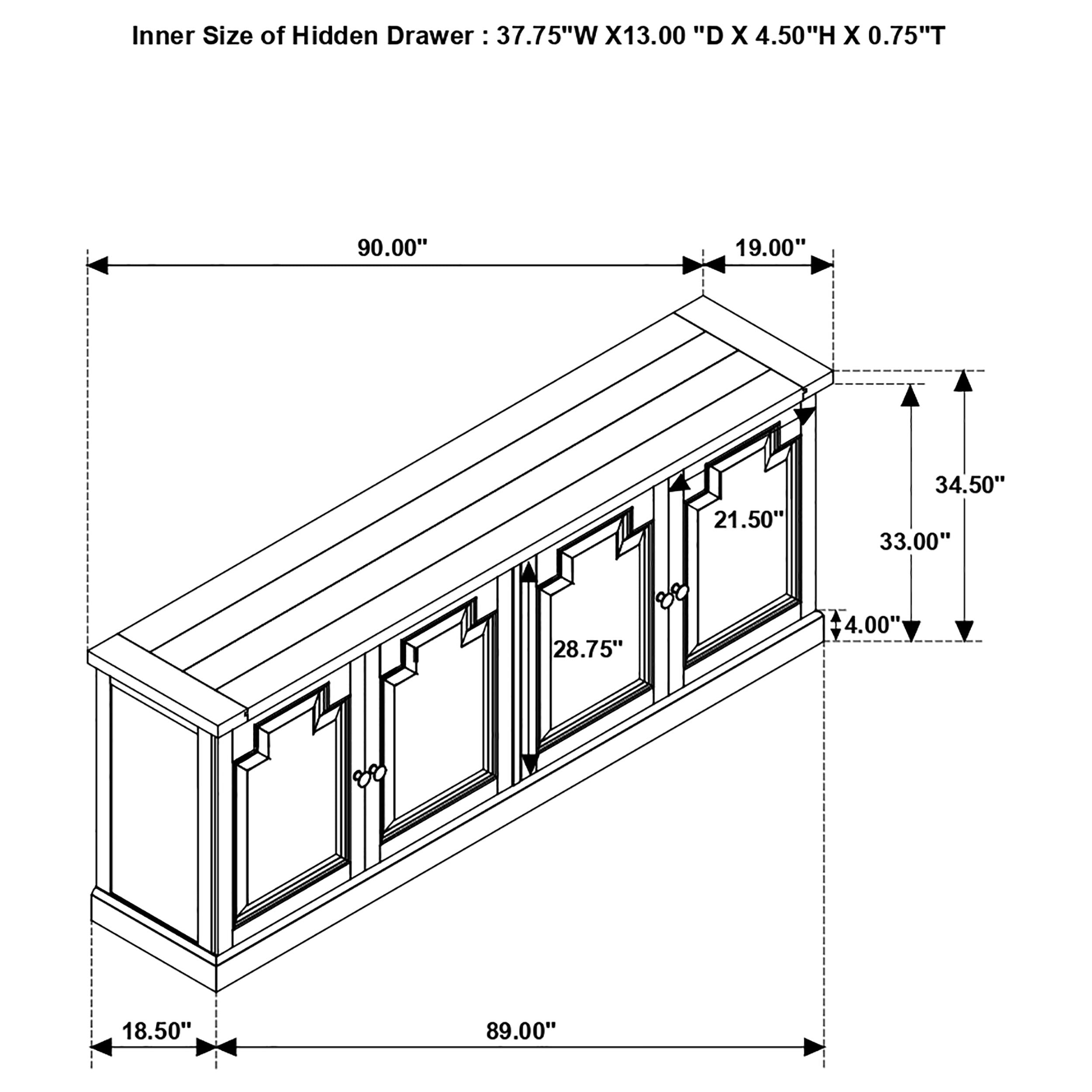 Florence 4-door Dining Sideboard Buffet Distressed Black - MyWaynesHome #