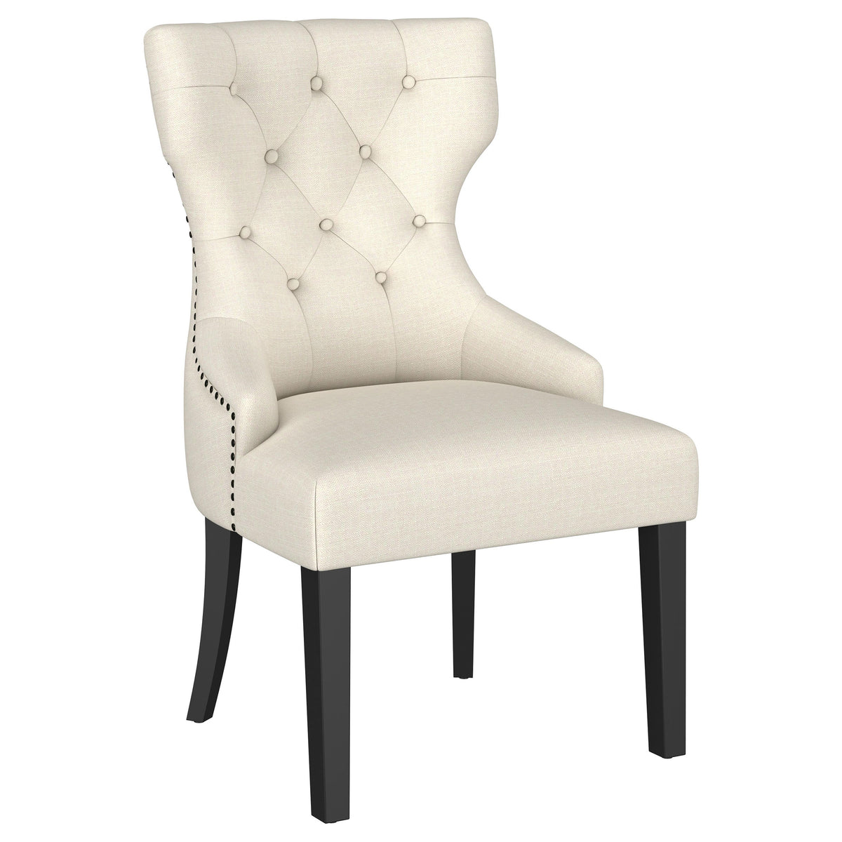 Baney Fabric Upholstered Dining Side Chair Cream And Black