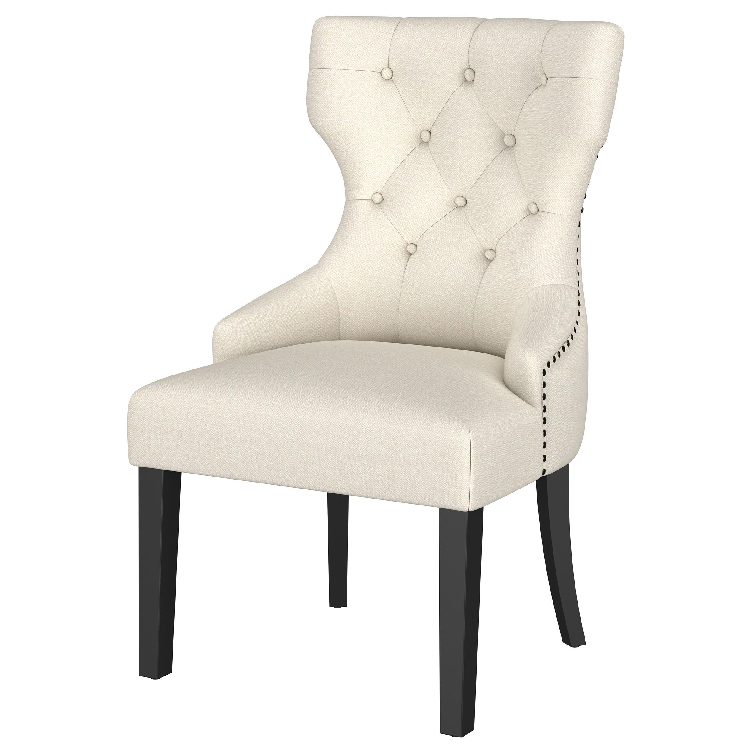 Baney Fabric Upholstered Dining Side Chair Cream And Black