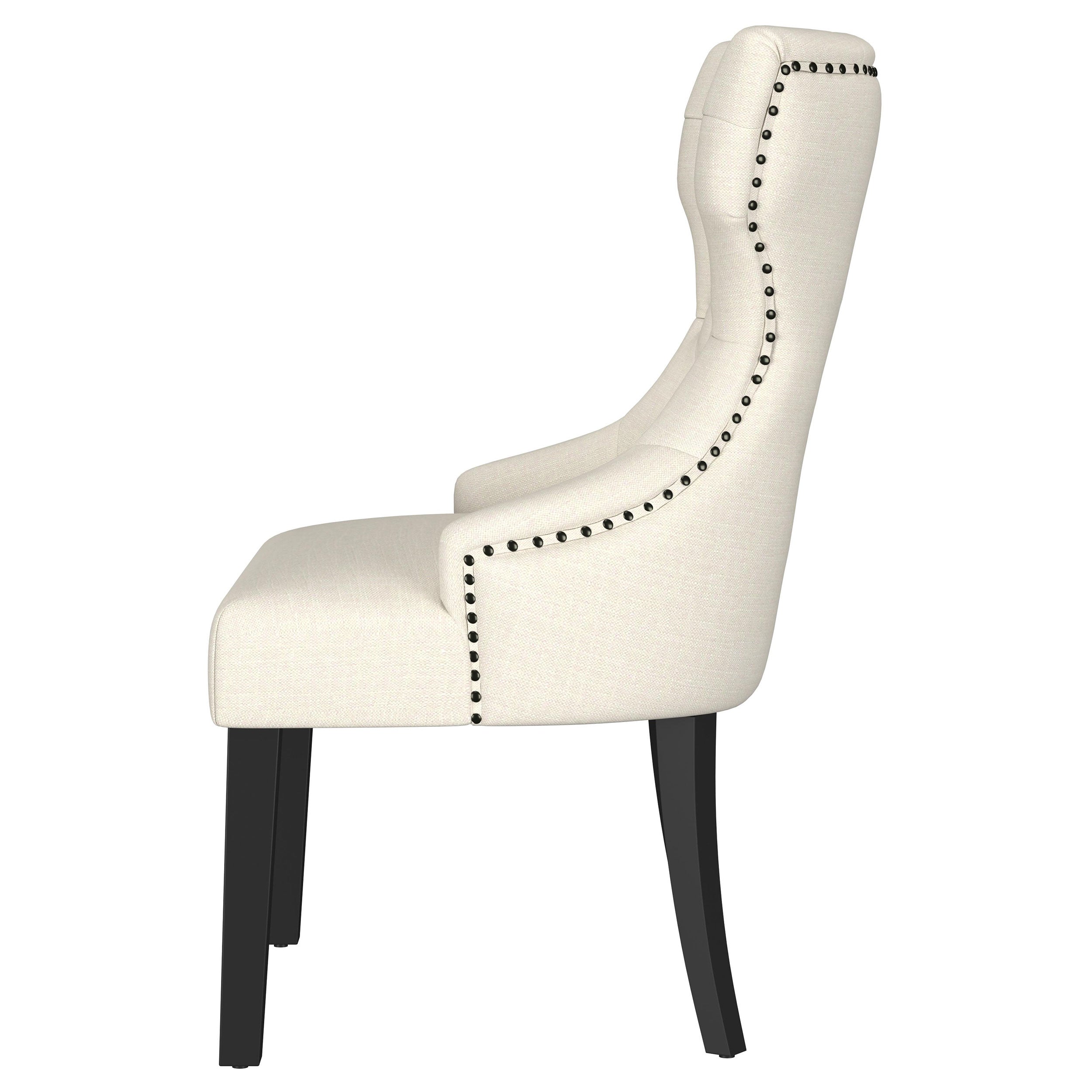 Baney Fabric Upholstered Dining Side Chair Cream And Black