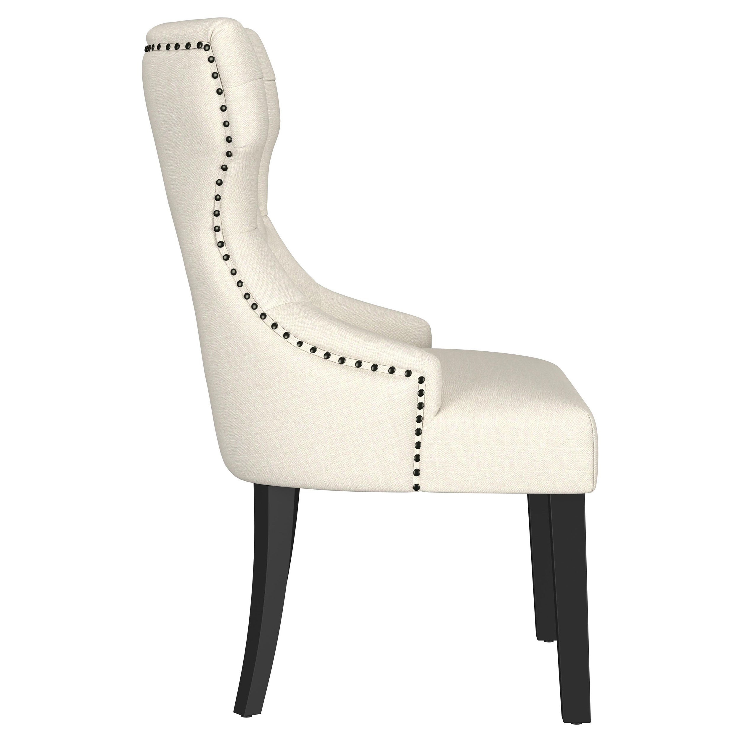 Baney Fabric Upholstered Dining Side Chair Cream And Black