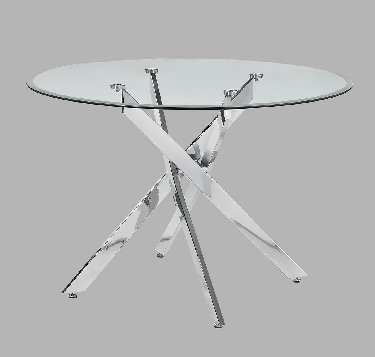 Jetta Chrome Round Dining Table - MyWaynesHome #