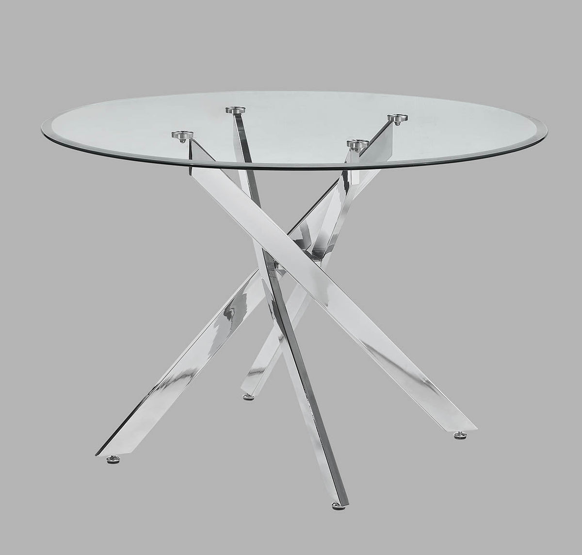 Jetta Chrome Round Dining Table - MyWaynesHome #