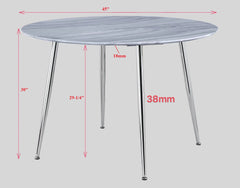Tola Silver Glass-Top Round Dining Table - MyWaynesHome #